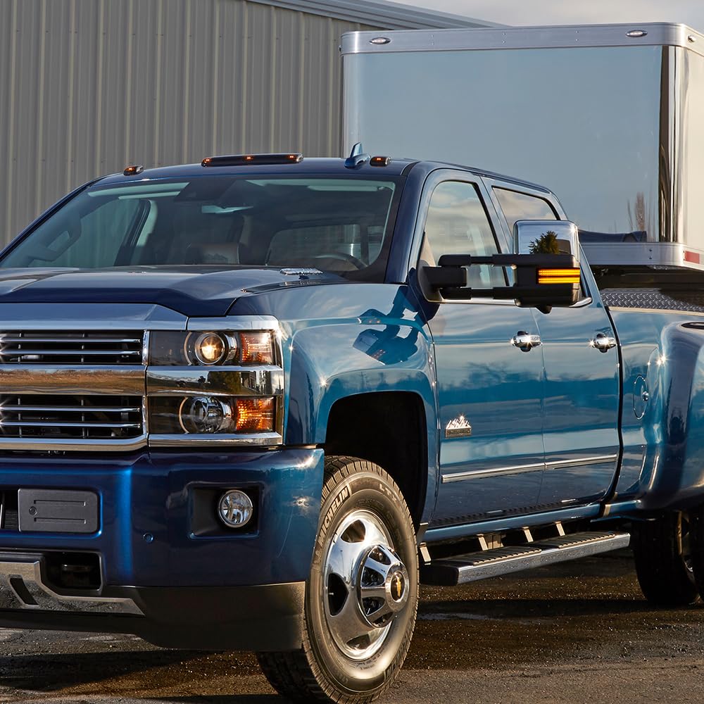 Roccs Flashing Turn Signal Lights White Drl Led Side Tow Mirror Marker Light Competible With Chevy Silverado Gmc Sierra 2014-201