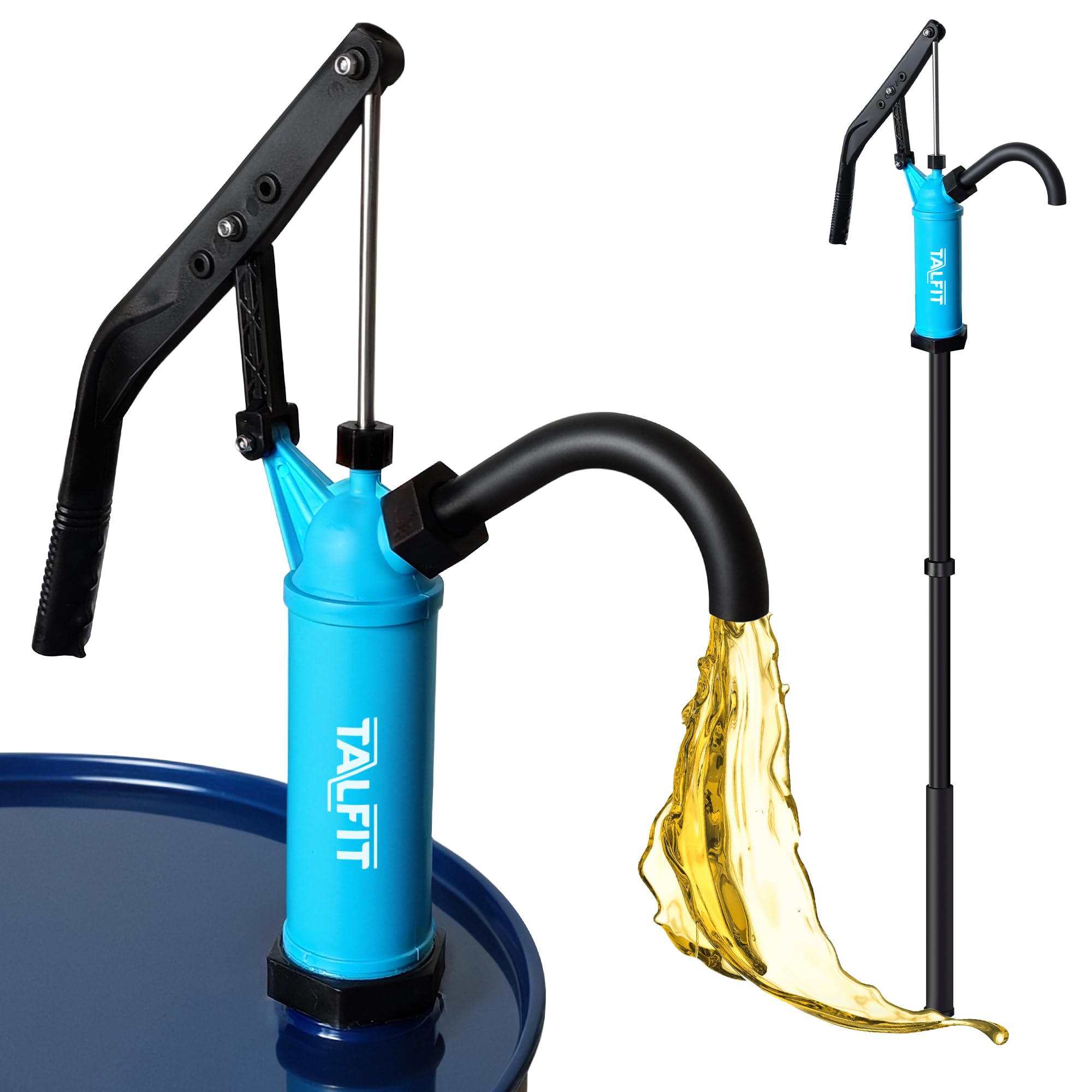 TALFIT Lever Action Barrel Pump,55 Gallon Drum Pump, For Fuels, Chemicals, Corrosive Liquids, Water Based Fluids, Fits 5 to 55 G