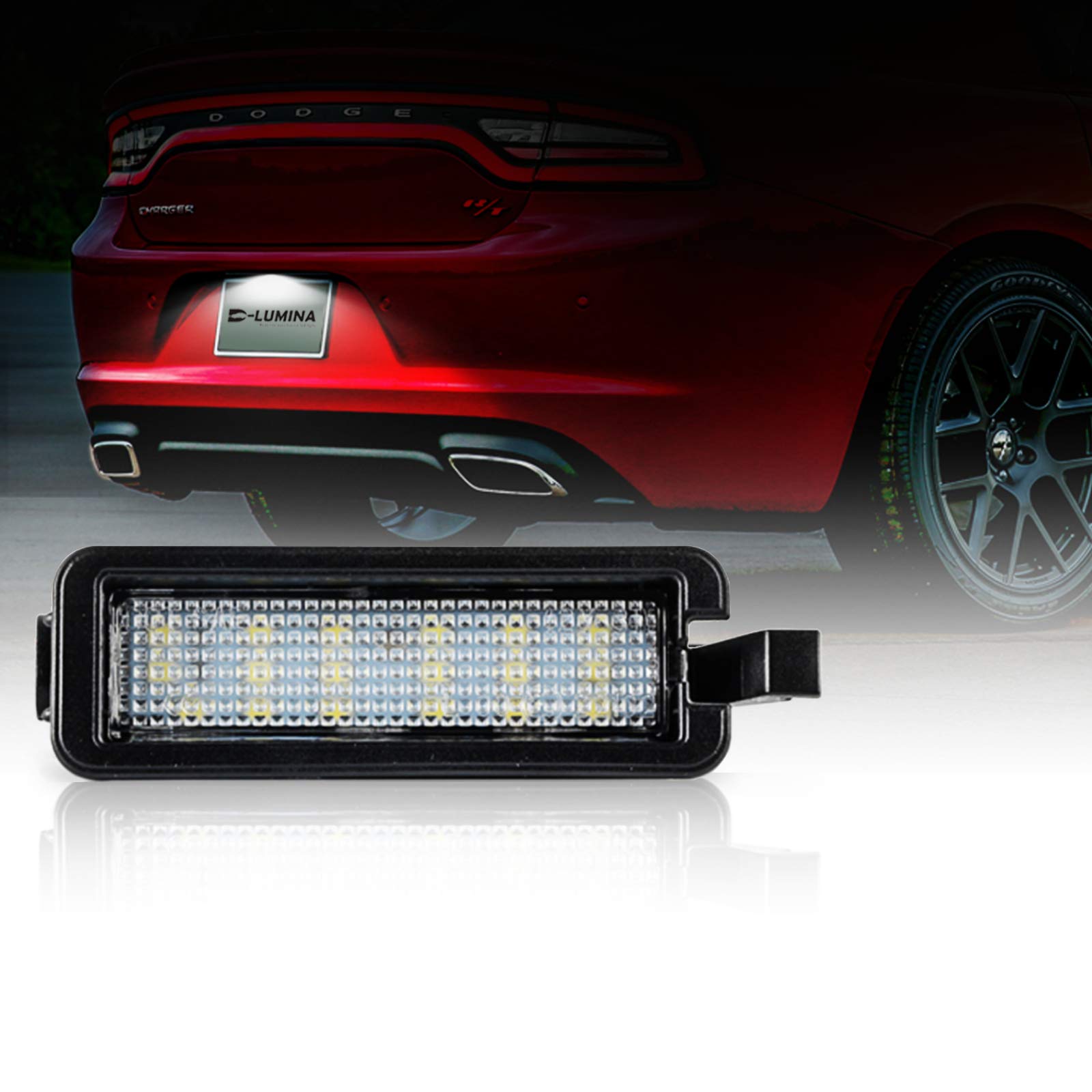 D-Lumina Led License Plate Light Tag Lamp Assembly Compatible With 2015-2023 Dodge Charger Challenger Chrysler 300 Pacifica And