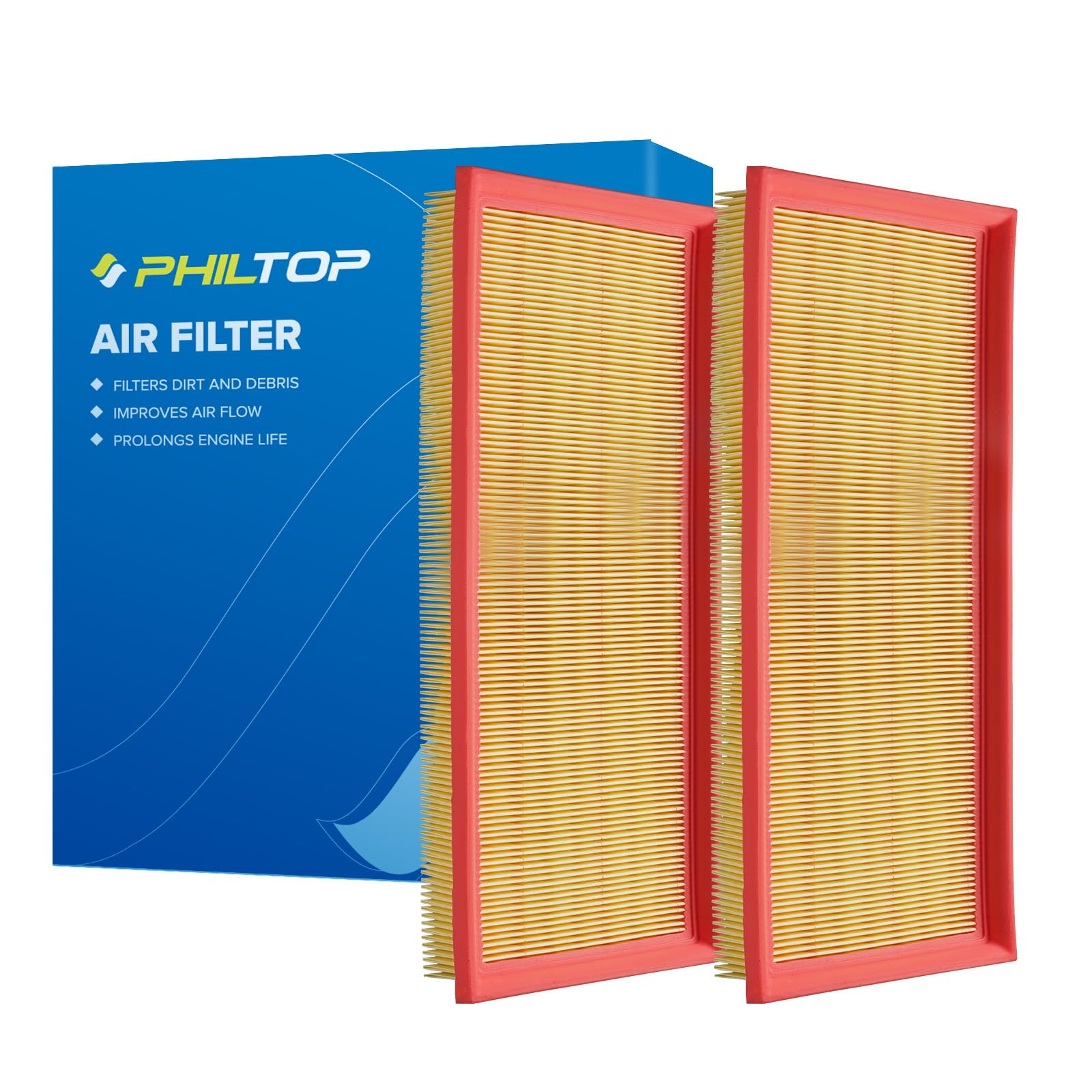 PHILTOP Engine Air Filter CA11970 2PC Replacement for Mercedes-Benz S550 2012-2017, SL550 2013-2020, CLS550, E550, GL450, GL550,