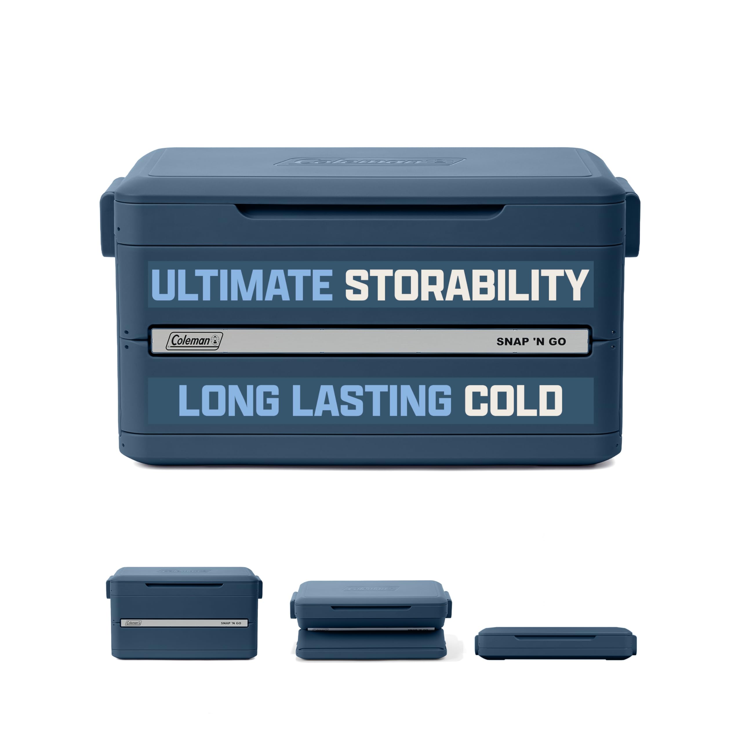 Coleman Snap N Go 45-Quart Collapsible Hard Cooler, Portable Hard-Sided Cooler with Waterproof Removable Liner, Spacing-Saving 