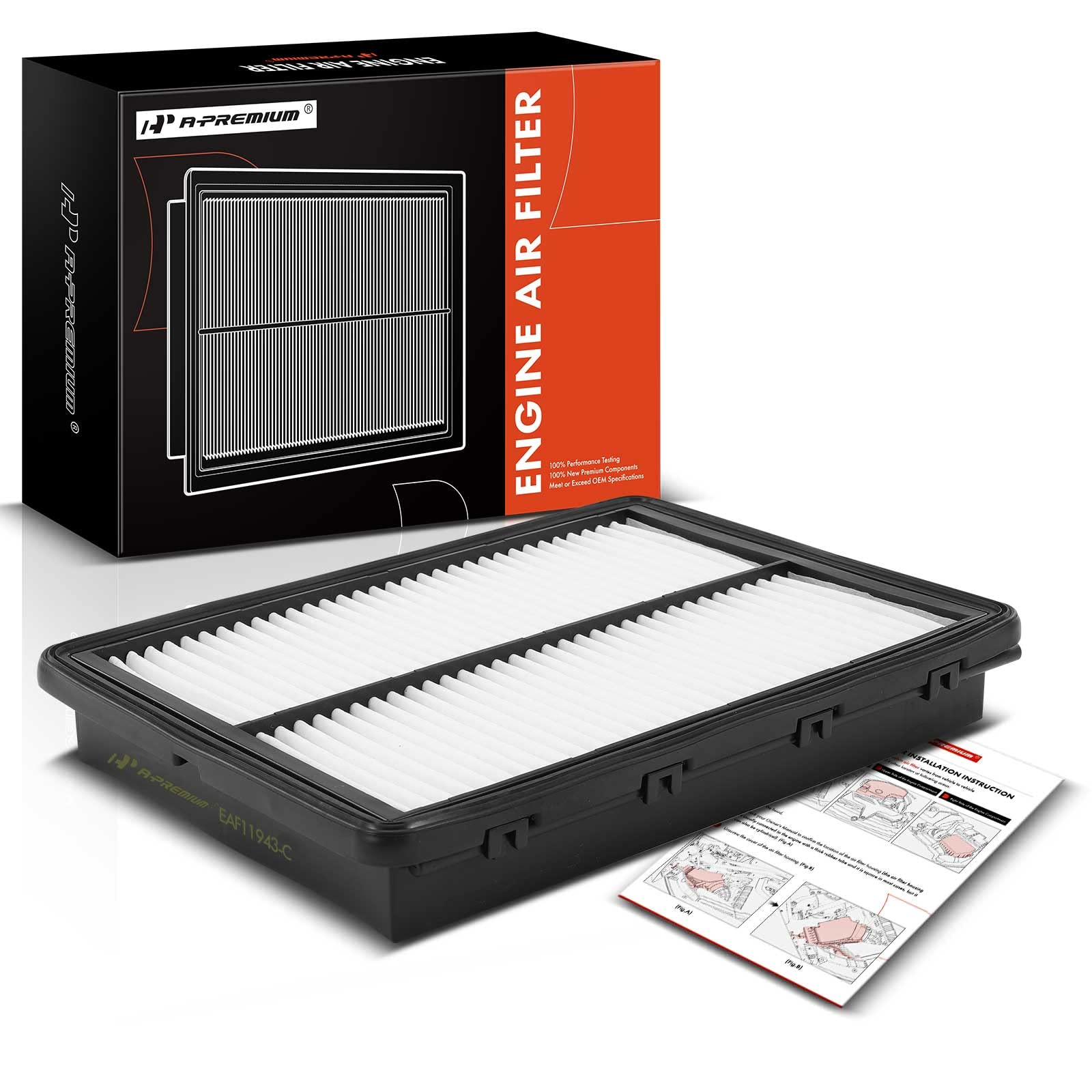 A-Premium Engine Air Filter Compatible with Hyundai Santa Fe 2019-2020, Palisade, Santa Fe Sport & Kia Sedona 2015-2021, Sorento