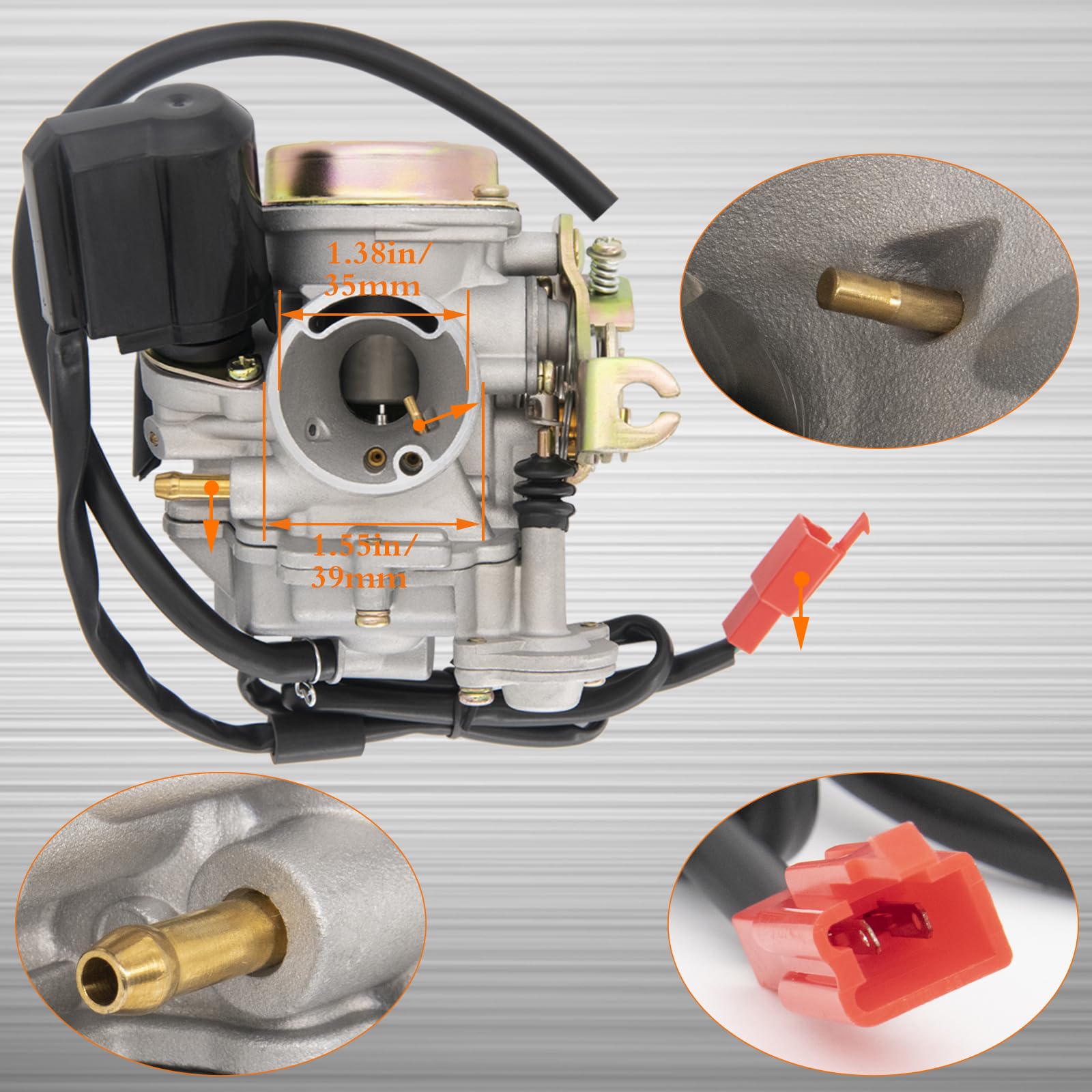 139QMB Carburetor Fit for 49CC 50CC GY6 4 Stroke Scooter Taotao Kymco Go Kart PD18J PD19J Moped Engine 18mm carb+ Intake Manifol
