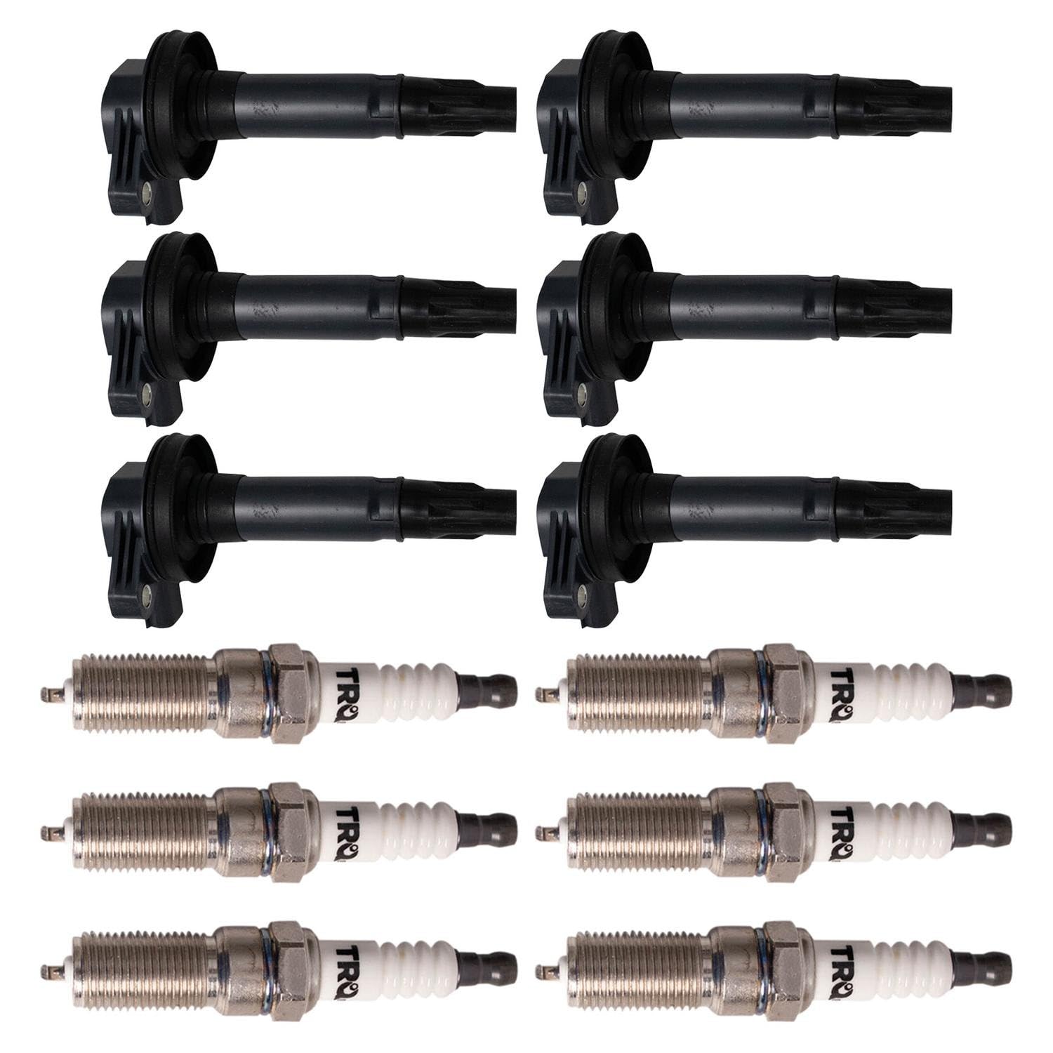 Trq Ignition Kit Ignition Coil Spark Plugs Compatible With 2017-2019 Ford Police Interceptor Sedan 2016-2019 Taurus