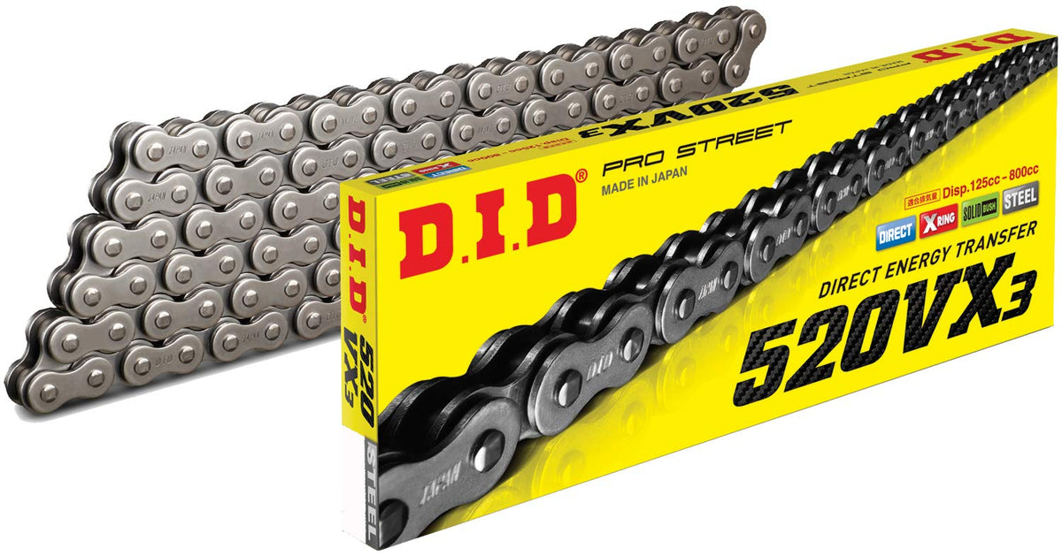 Did (520Vx3-150) Steel 150 Link High Performance Vx Series X-Ring Chain With Connecting Link