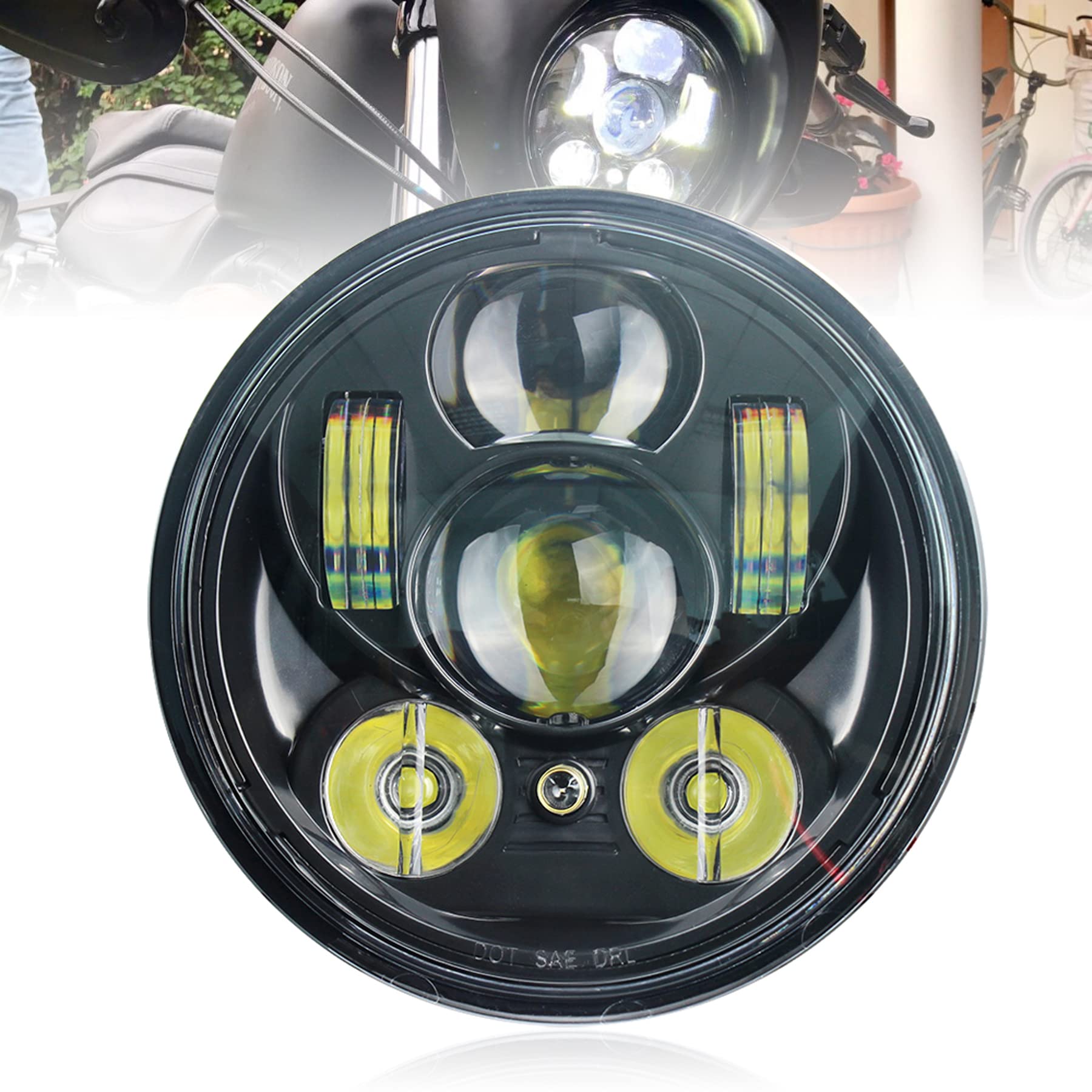 Akmties 5.75 Inch Motorcycle Front Driving Parking Light With Bracket Compatible For Yamaha Xvs650 Custom, Xsr900, Xsr700, Xjr13