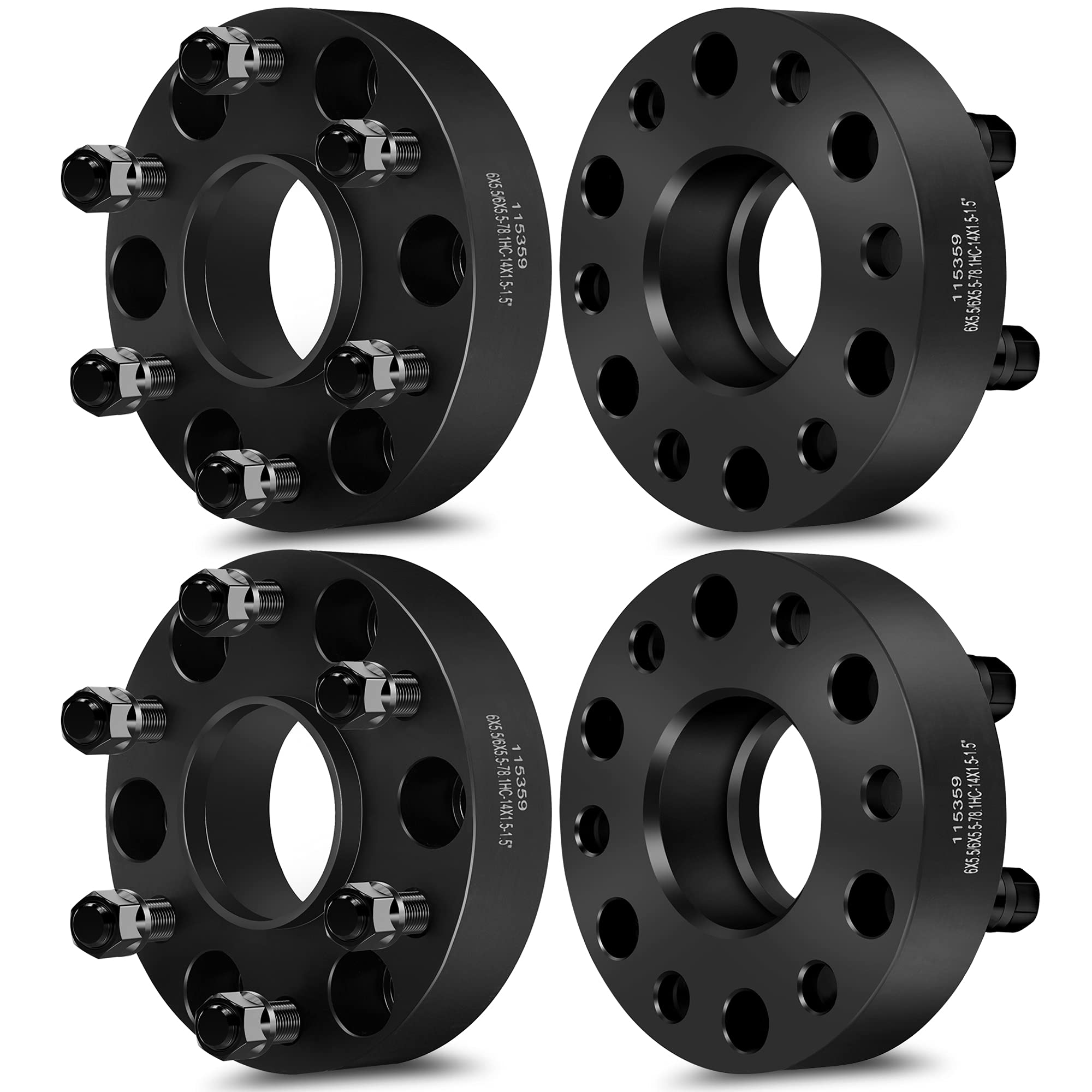 Scitoo 4X 6X5.5 Wheel Spacer Adapters 6 Lug 1.5 Inch 6X5.5 To 14X1.5 Studs For Silverado 1500 For Express 1500 For Tahoe For Suburban 1500 For Avalanche