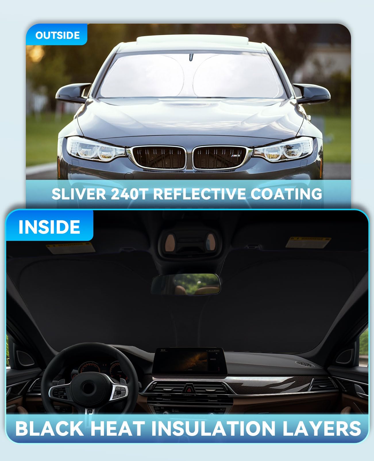 Sun Shade For Toyota Corolla Windshield Sunshades Cover Custom Fit 2014-2018 2019 Corolla L Ls Le Eco Xle Se Xse Sedan Accessori