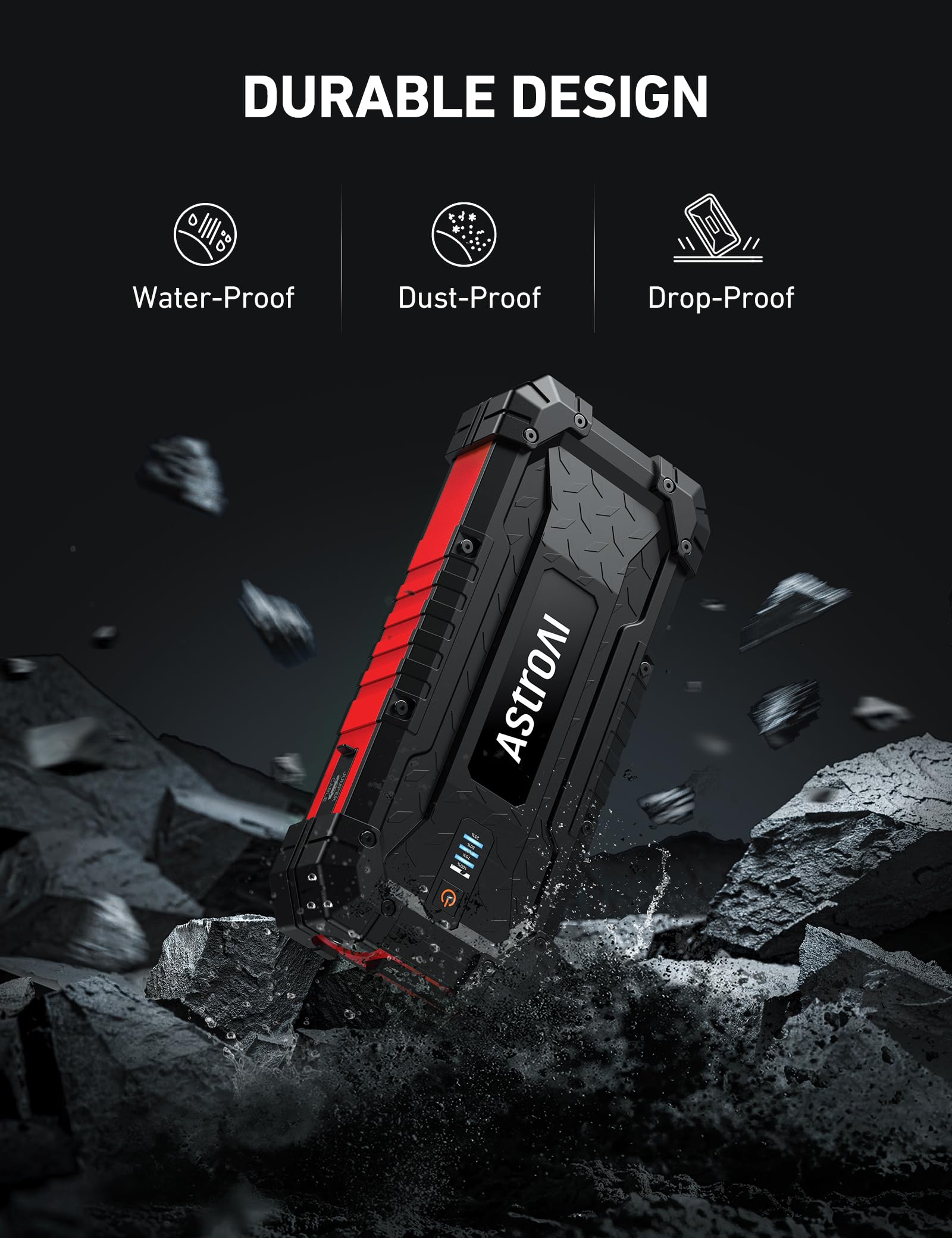 Astroai S8 Ultra Jump Starter Battery Pack, 4000A Battery Jump Starter With Wall Charger For Up To 10.0L Gas & 8.0L Diesel Engin