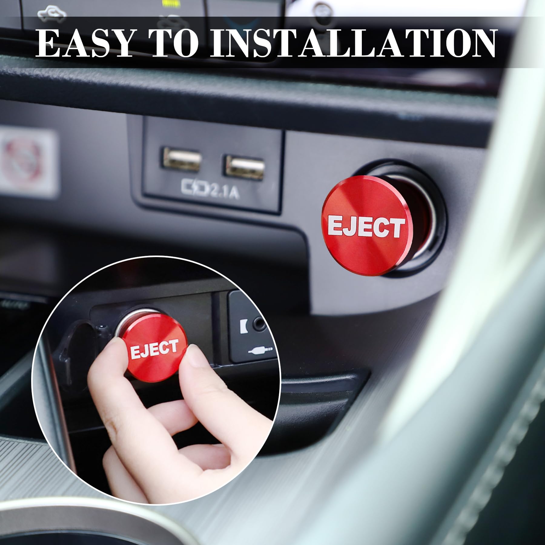 Uyye Cigarette Lighter Plug Billet Aluminum Dustproof Plug, American Flag Button, Car Interior Accessories Fits Most Vehicles An