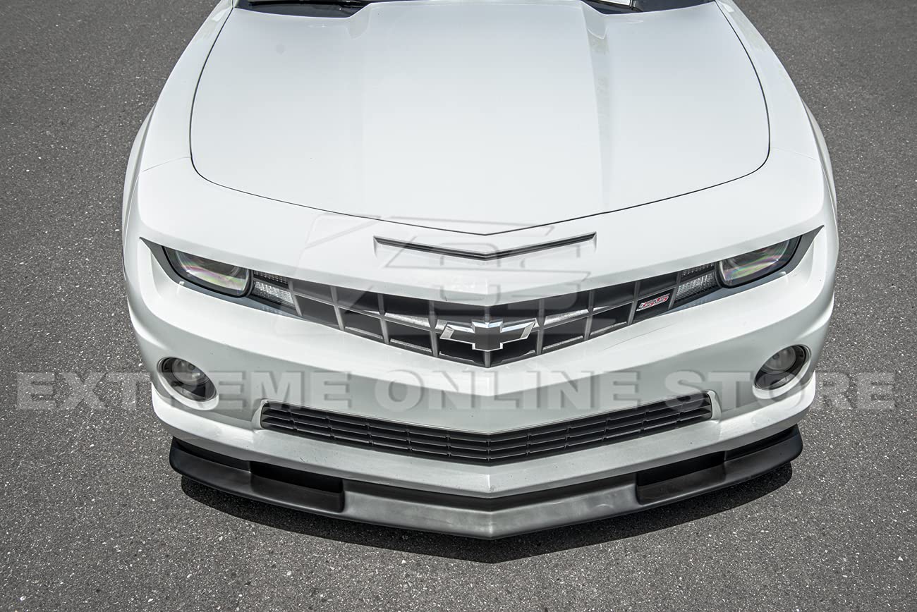 Replacement for 2010-2013 Chevrolet Camaro SS Models | TL1 Style ABS Plastic Primer Black Front Bumper Lower Spoiler Lip Splitter