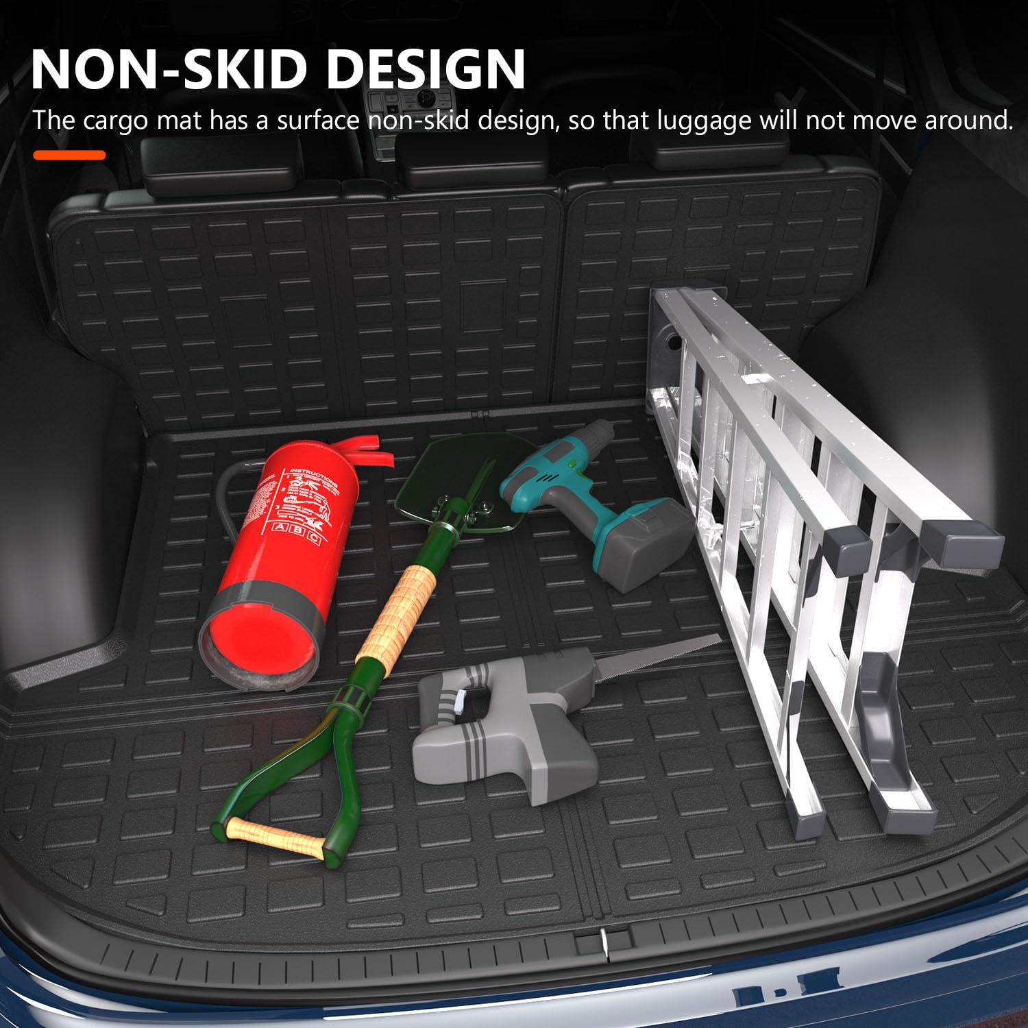 Powoq Cargo Liner Compatible With 2021 2022 2023 Santa Fe Trunk Mat Cargo Mat All Weather Tpe Backrest Liner Replacement For 2021 2022 2023 Santa Fe Accessories (Compatible With 21-23 Santa Fe)