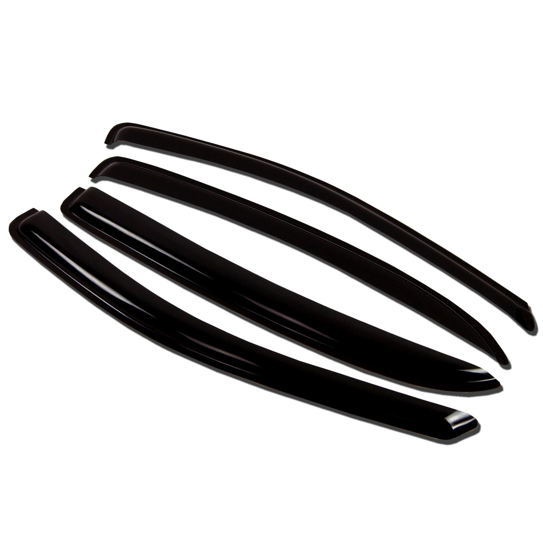 Tuningpros Wv-049 Window Visor Deflector Rain Guard Dark Smoke 4-Pc Set