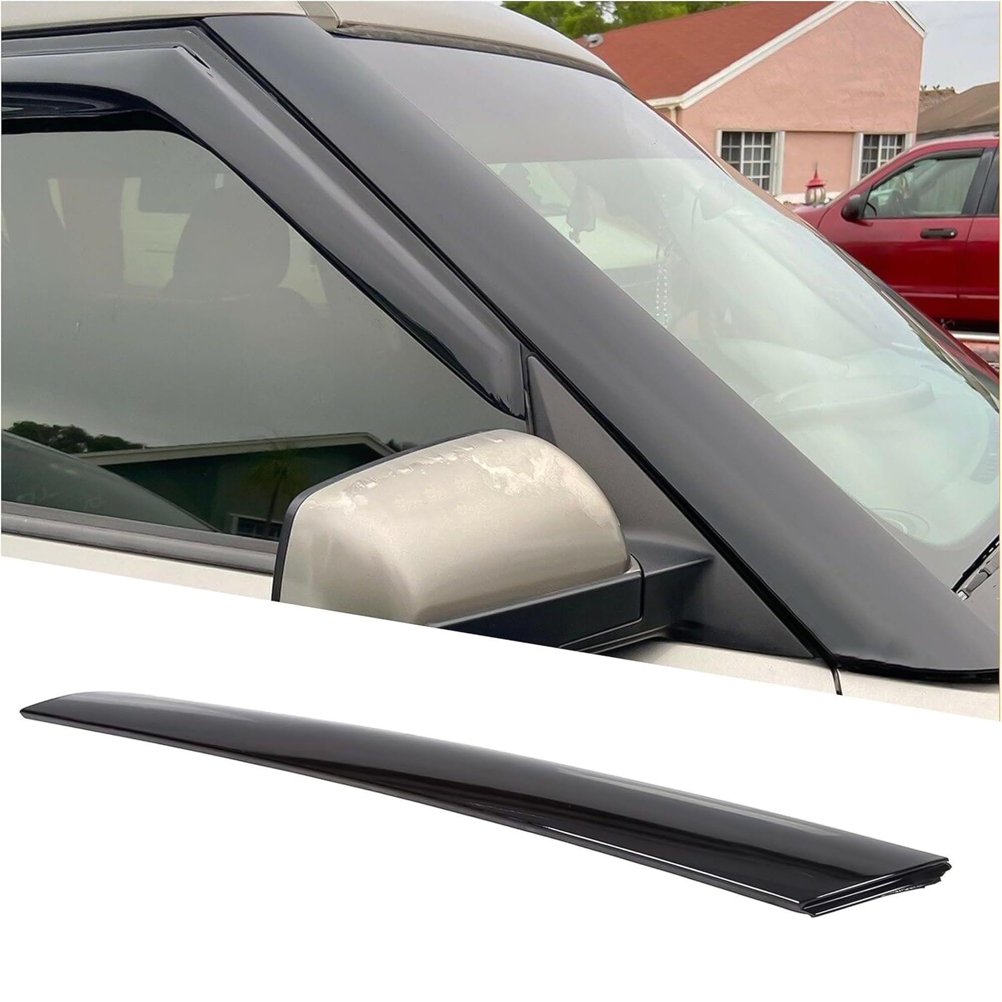 Ecotric Windshield A-Pillar Trim Panel Compatible With 2010-2013 Kia Soul Replacement For 861802K500 Exterior Molding Windshield