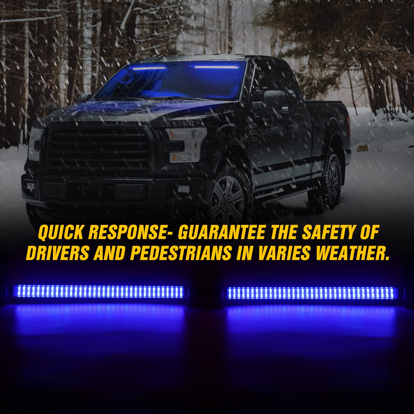 Xridonsen 2 In 1 Blue Emergency Strobe Traffic Advisor Light Bar 144 Led Warning Safety Interior Windshield Dash Lights Deck Spl