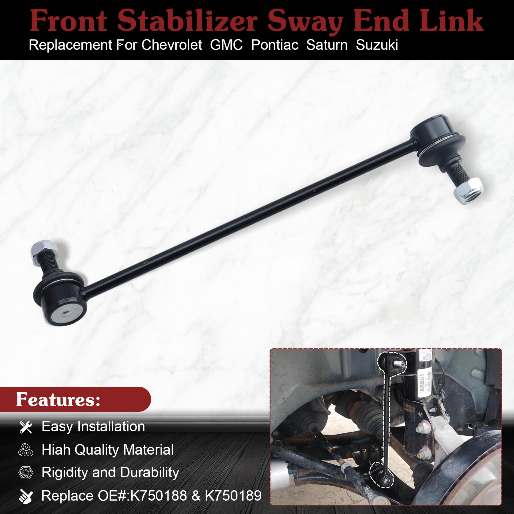 Stiueoav K750188 K750189 Sway Bar Link - Front Stabilizer End Link Compatible With 2012-2015 Chevrolet Captiva Sport?2008-2017 C