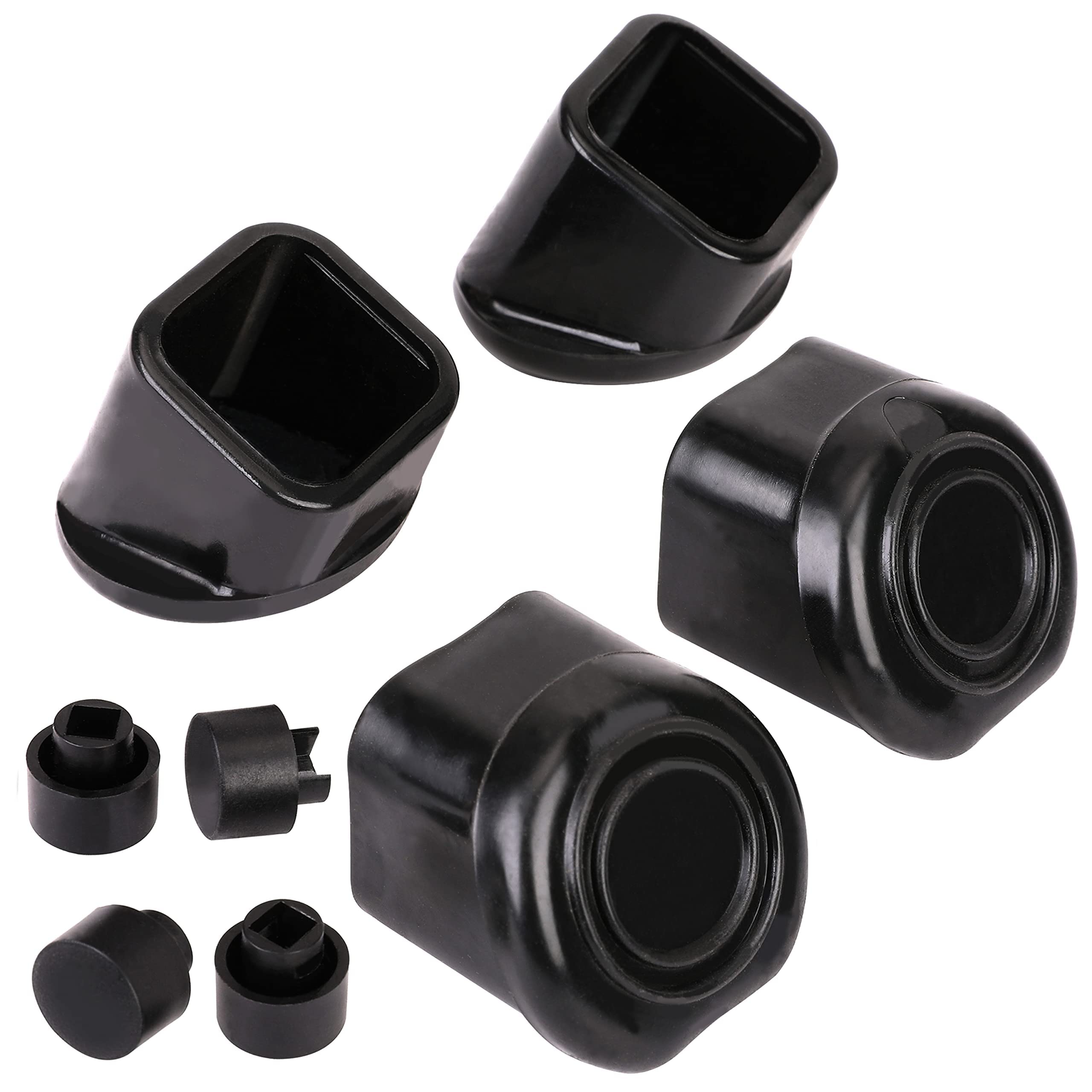 Pr1me Replacement Rubber Feet and Push Button for Adjustable Height Aluminum Platform Step, 4 Pack