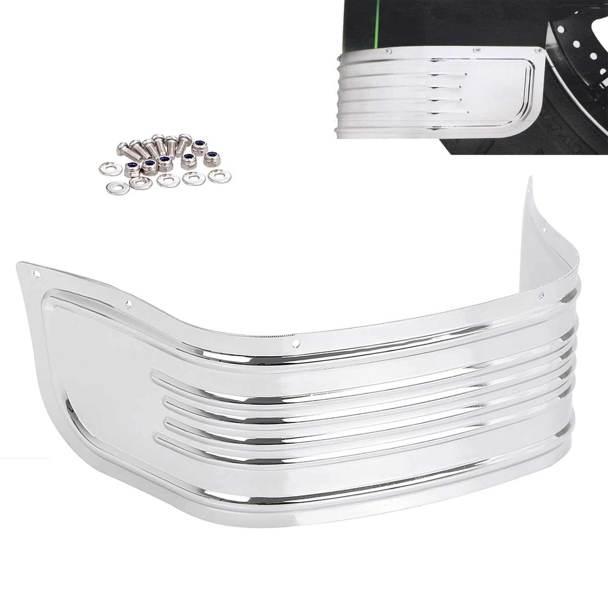 Cyreedom Motorcycles Chrome Front Fender Skirt Extended Front Fender for Harley Touring Electra Glide Ultra Classic Tri Glide Ul