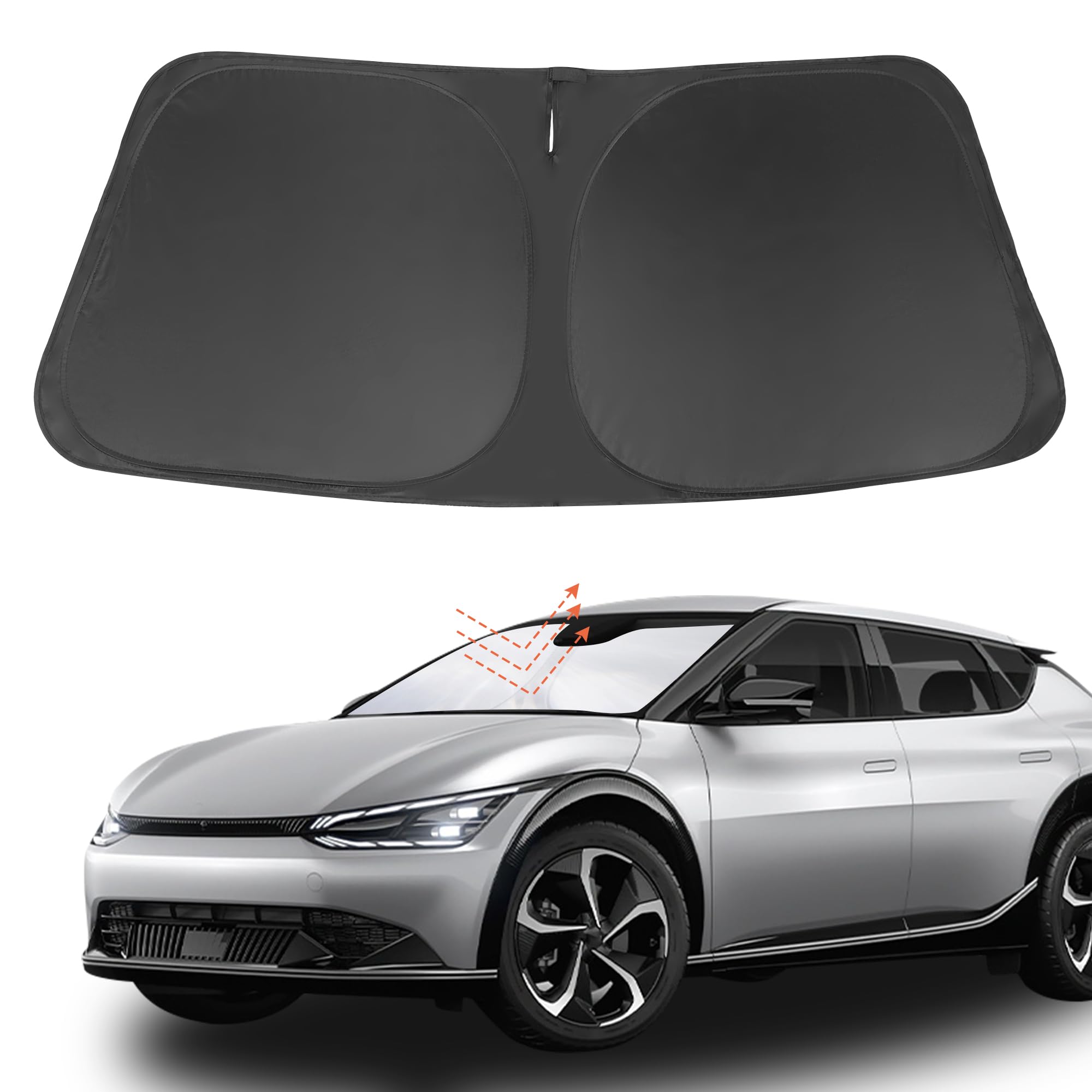 Yycke Windshield Sun Shade Accessories Compatible With 2022 2023 2024 2025 Ev6 For Kia Foldable Sunshade Sun Visor Blocks Uv