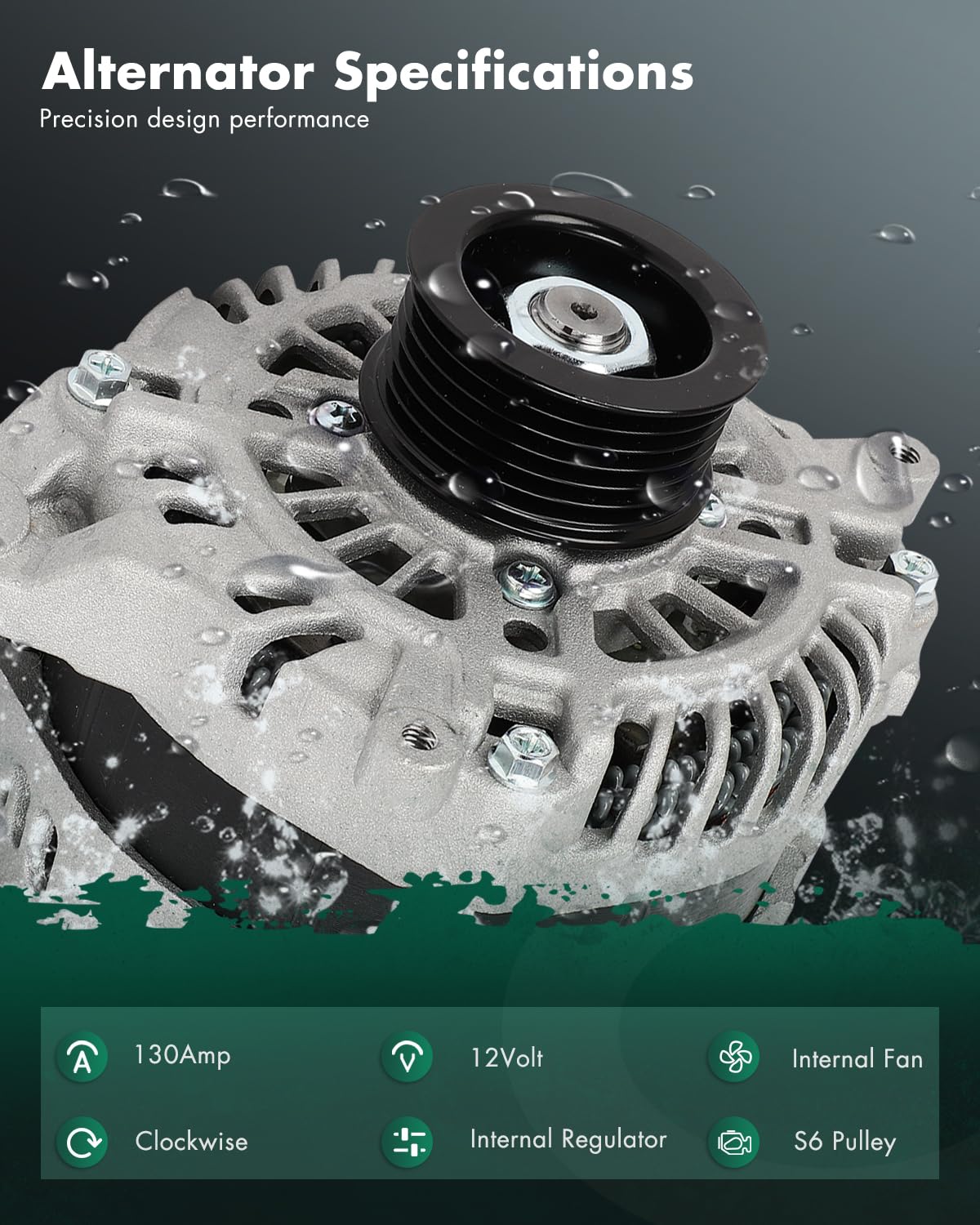 SCITOO Alternator Fit for Scion for FR-S 2013-2016,for Subaru for BRZ 2013-2016,for Toyota for 86 2017-2019 - 12V 130Amp CW S6 P