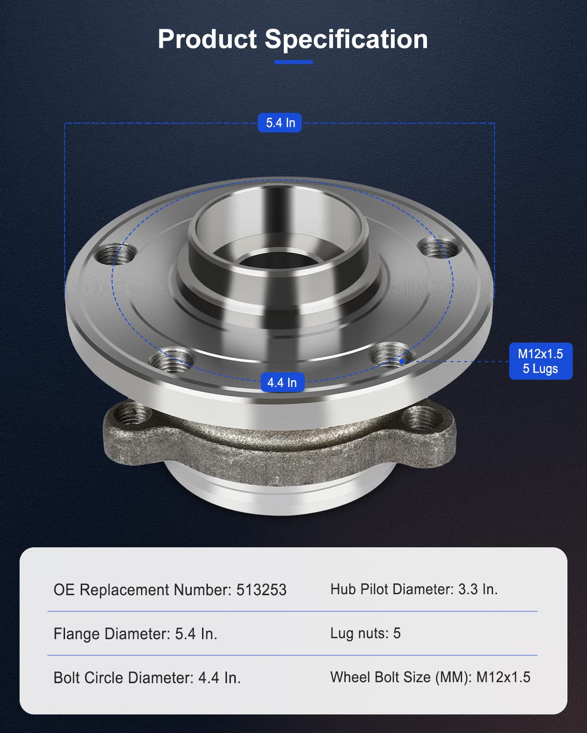 ECCPP Front Wheel Hub Bearing Fits for A3 TT Quattro VW Beetle CC GTI Passat Golf No ABS 513253