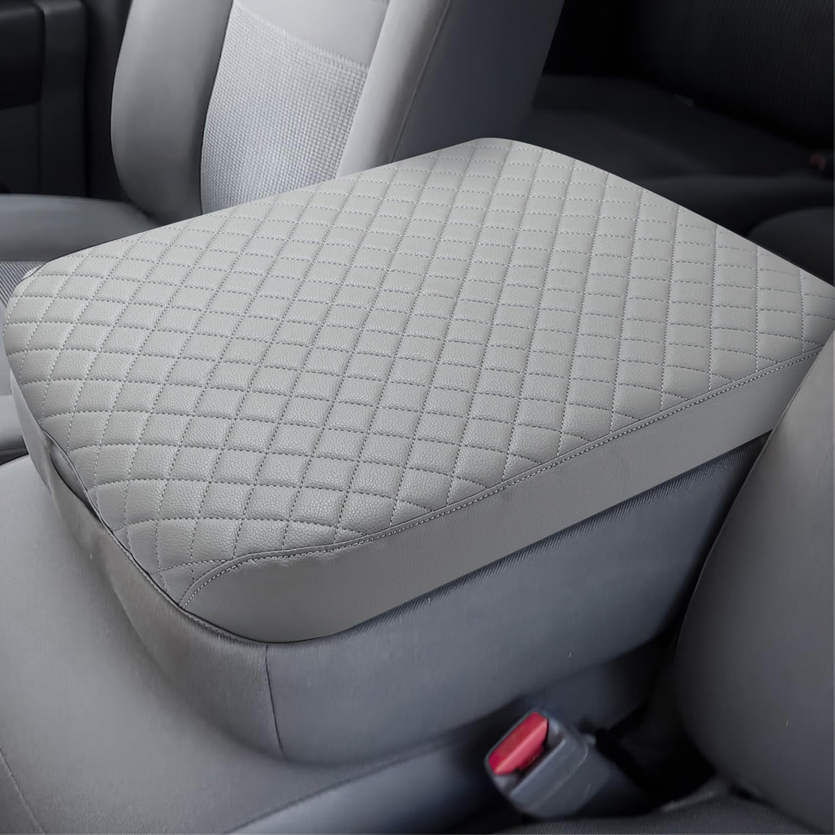 Issyauto Center Console Cover Compatible With 2002-2012 Ram 1500 2500 3500 Jump Seat Console, Leather Armrest Lid Cover Arm Rest