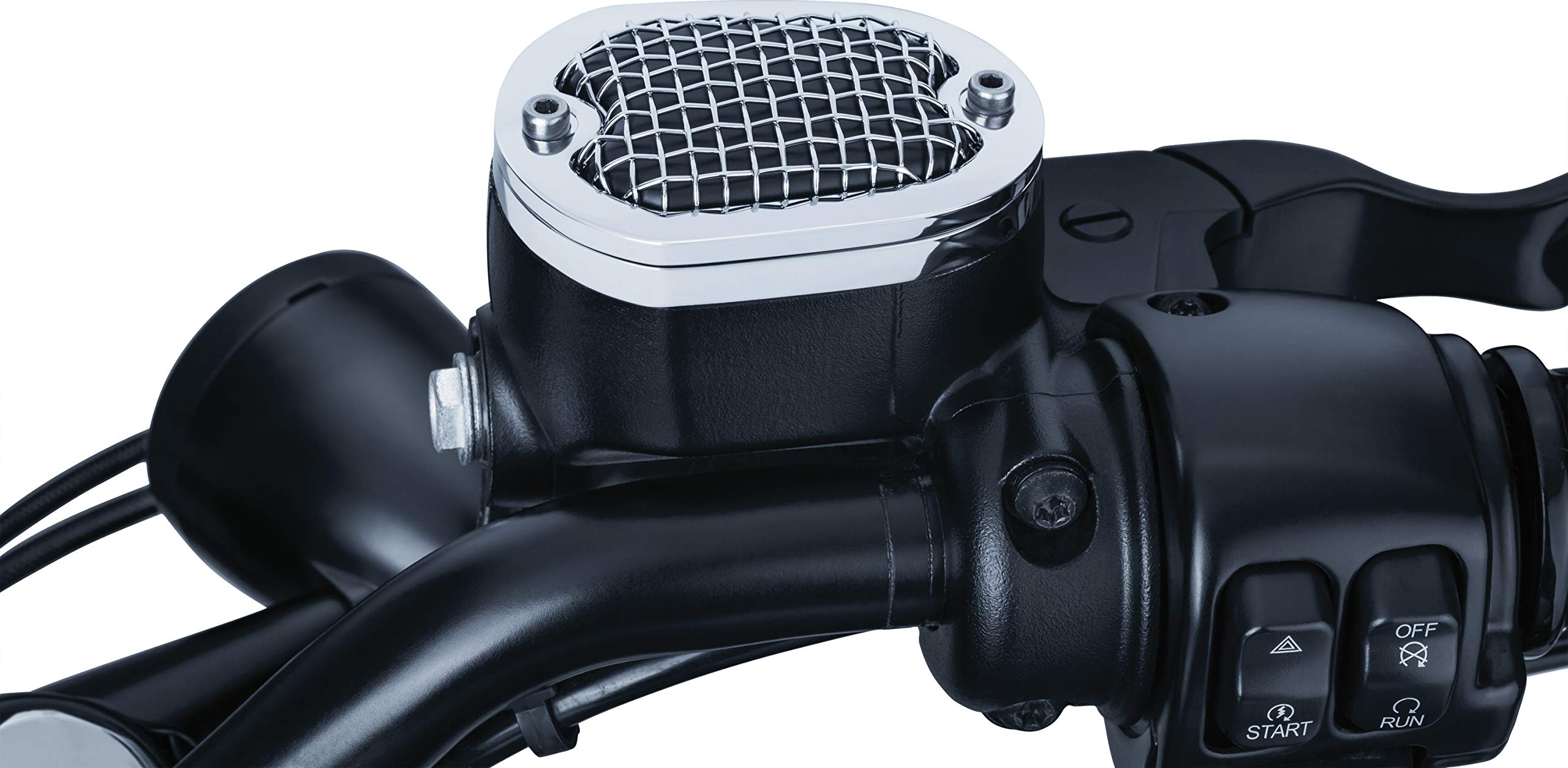 Kuryakyn 6558 Motorcycle Accent Accessory: Mesh Brake Master Cylinder Cover For 2007-19 Harley-Davidson Sportster Motorcycles, C