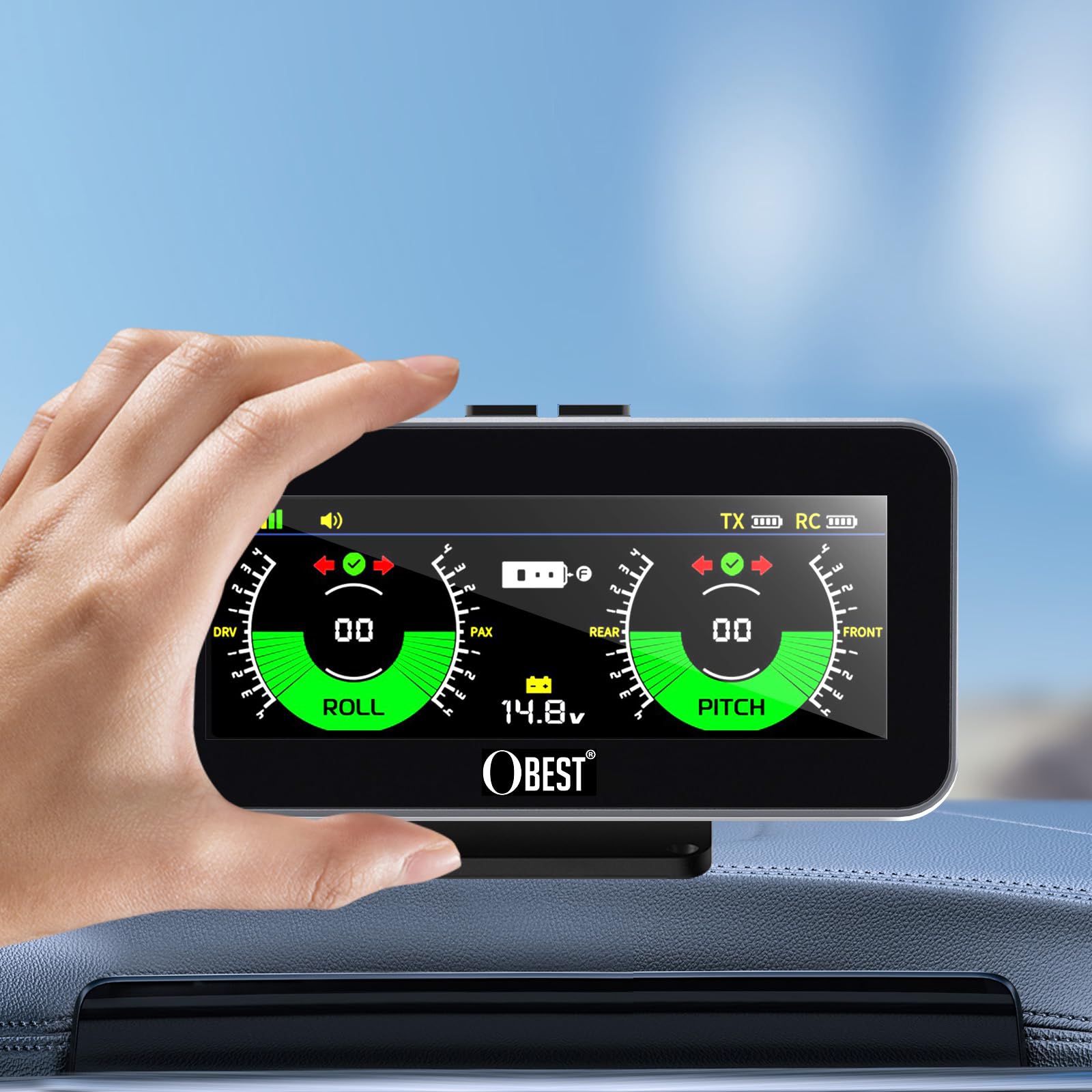 OBEST RV Leveling System, Camper Must Haves Smart Wireless Leveler for Travel Trailer Level Accessories, Easy Setup and APP-Free