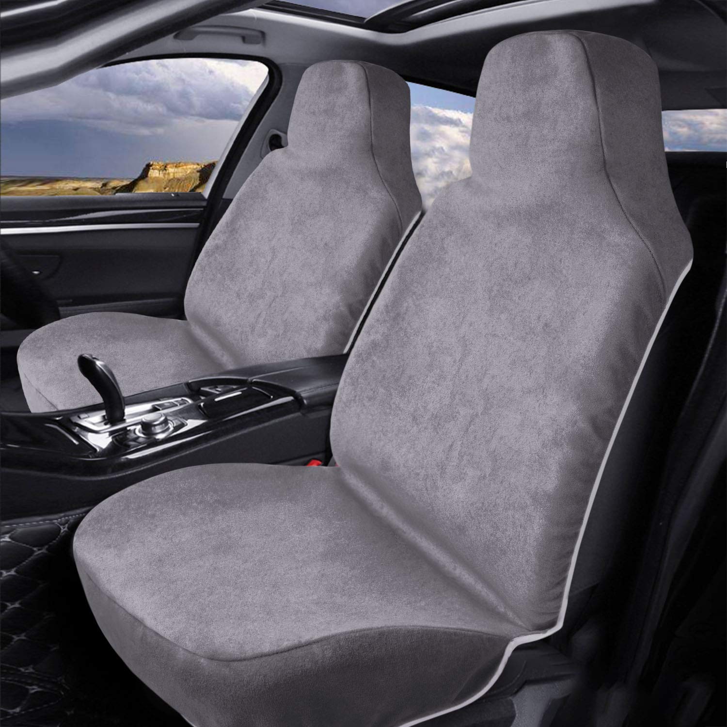 Auto Newer Neoprene Waterproof Sweat Towel Car Seat Covers, Pets Seat Protector, Bucket Car Seat Covers Front Seats Only, Univer