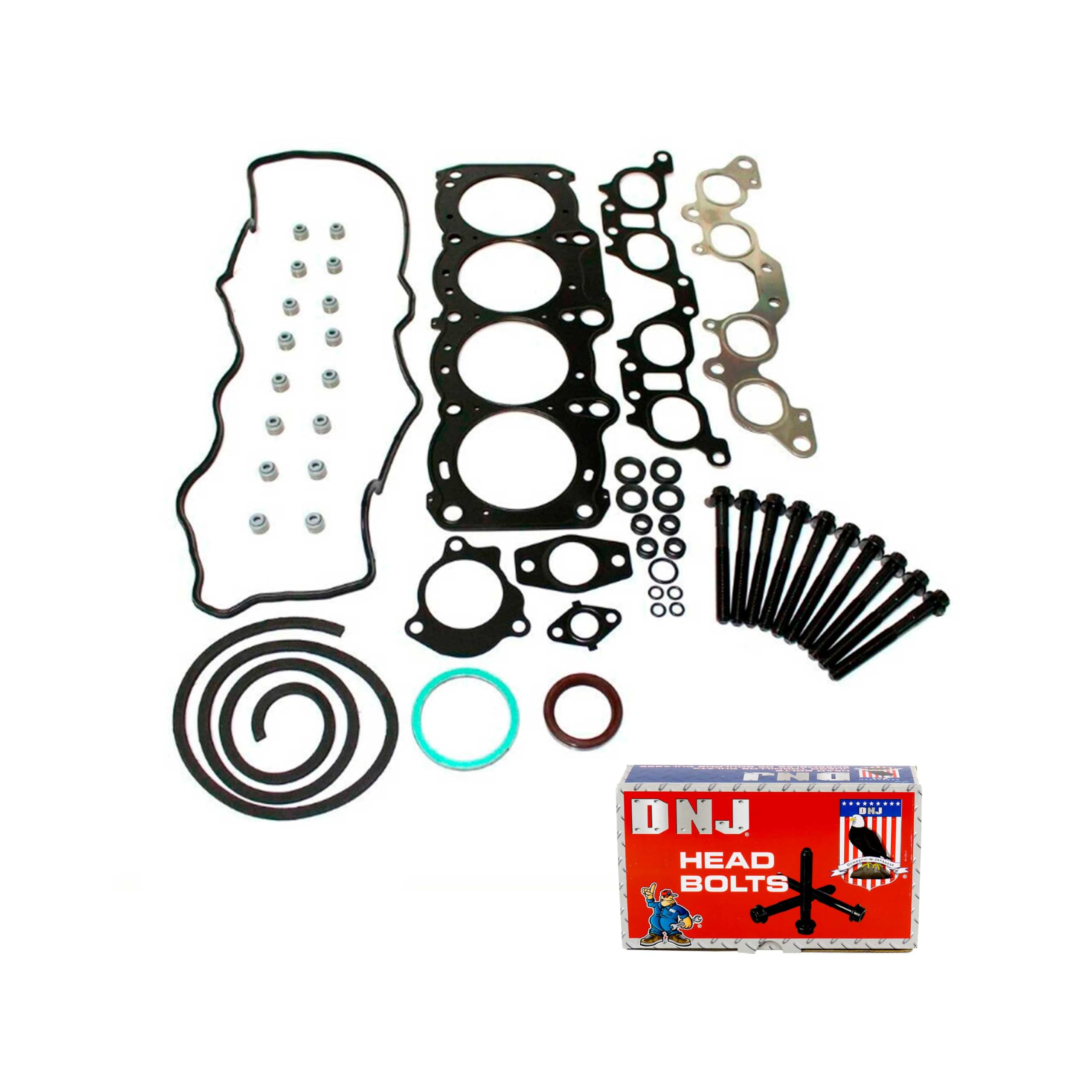 DNJ HGB985 Cylinder Head Gasket Set with Head Bolt Kit for 1996-2001 Toyota Camry Celica Solara 2.2L L4 16V DOHC 2164cc
