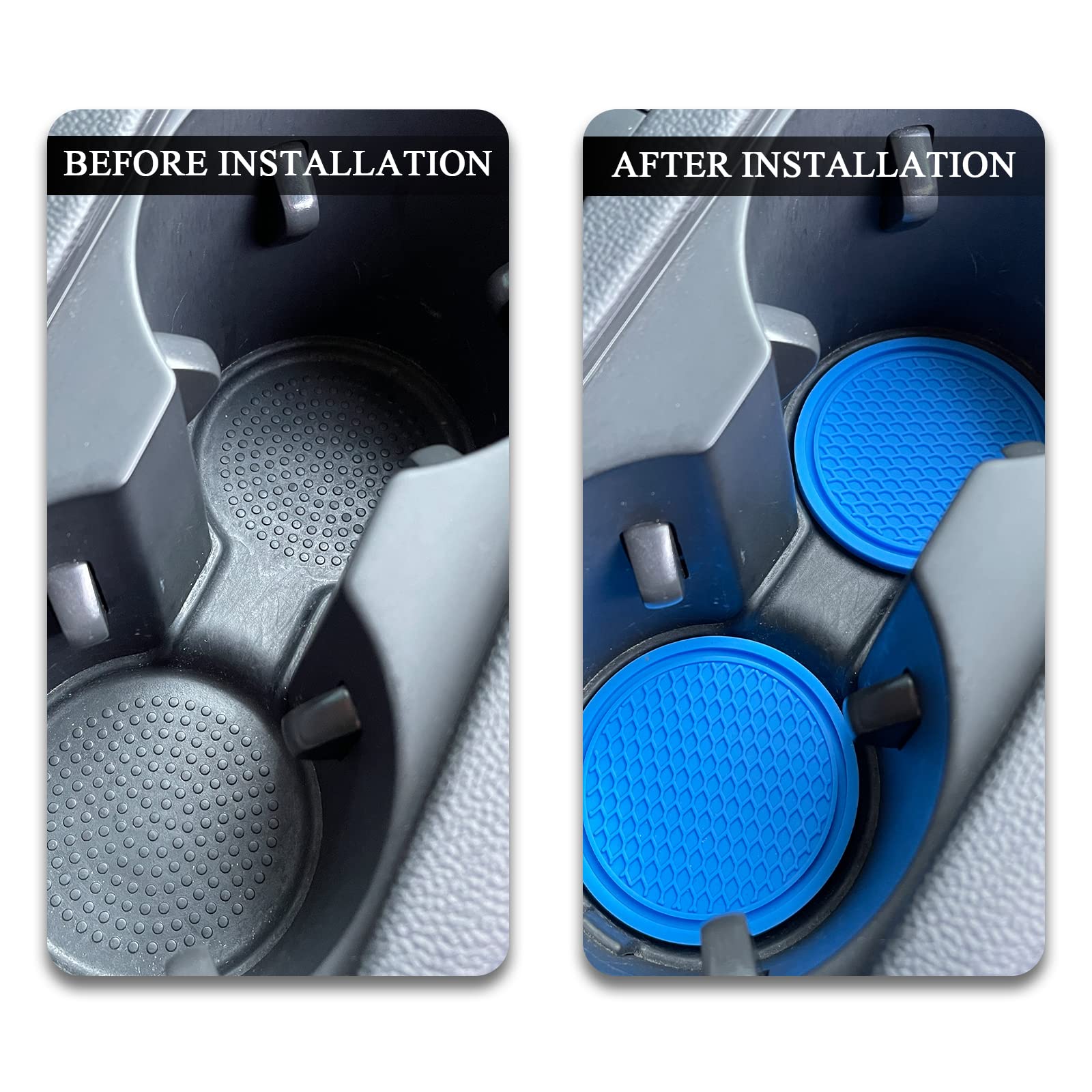 Msyuusr 4Pcs Car Cup Holder Coaster, Silicone Honeycomb Auto Anti Slip Insert Coaster, Universal Car Accessories For Most Car In