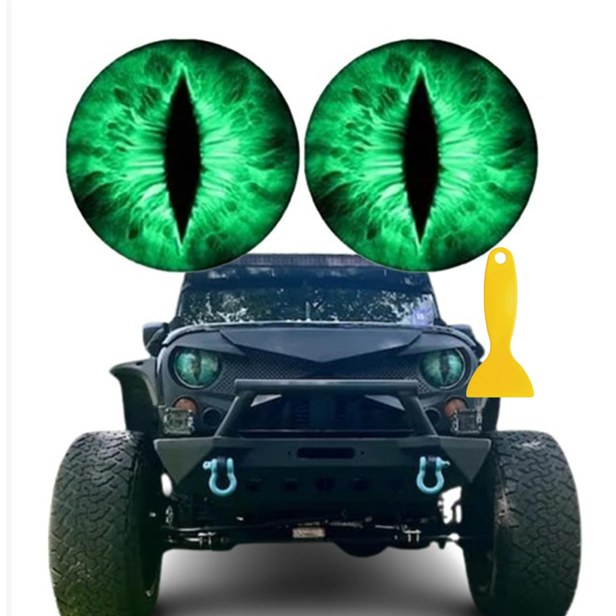 Beast Eyes Headlight Decals Pair, Eyes Decal for Jeep Headlights, Round Headlight Decal,3D Stereo Eyes Headlight Decal Stickers,