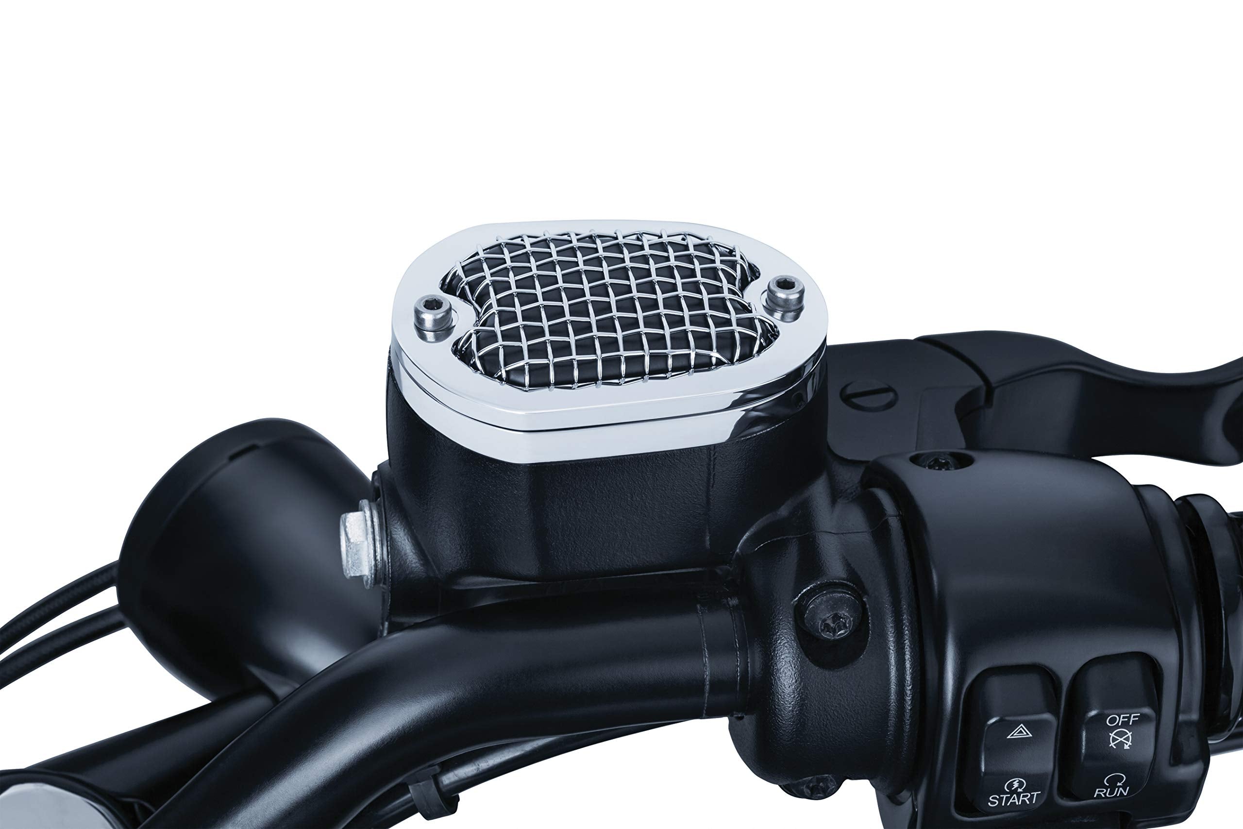 Kuryakyn 6558 Motorcycle Accent Accessory: Mesh Brake Master Cylinder Cover For 2007-19 Harley-Davidson Sportster Motorcycles, C