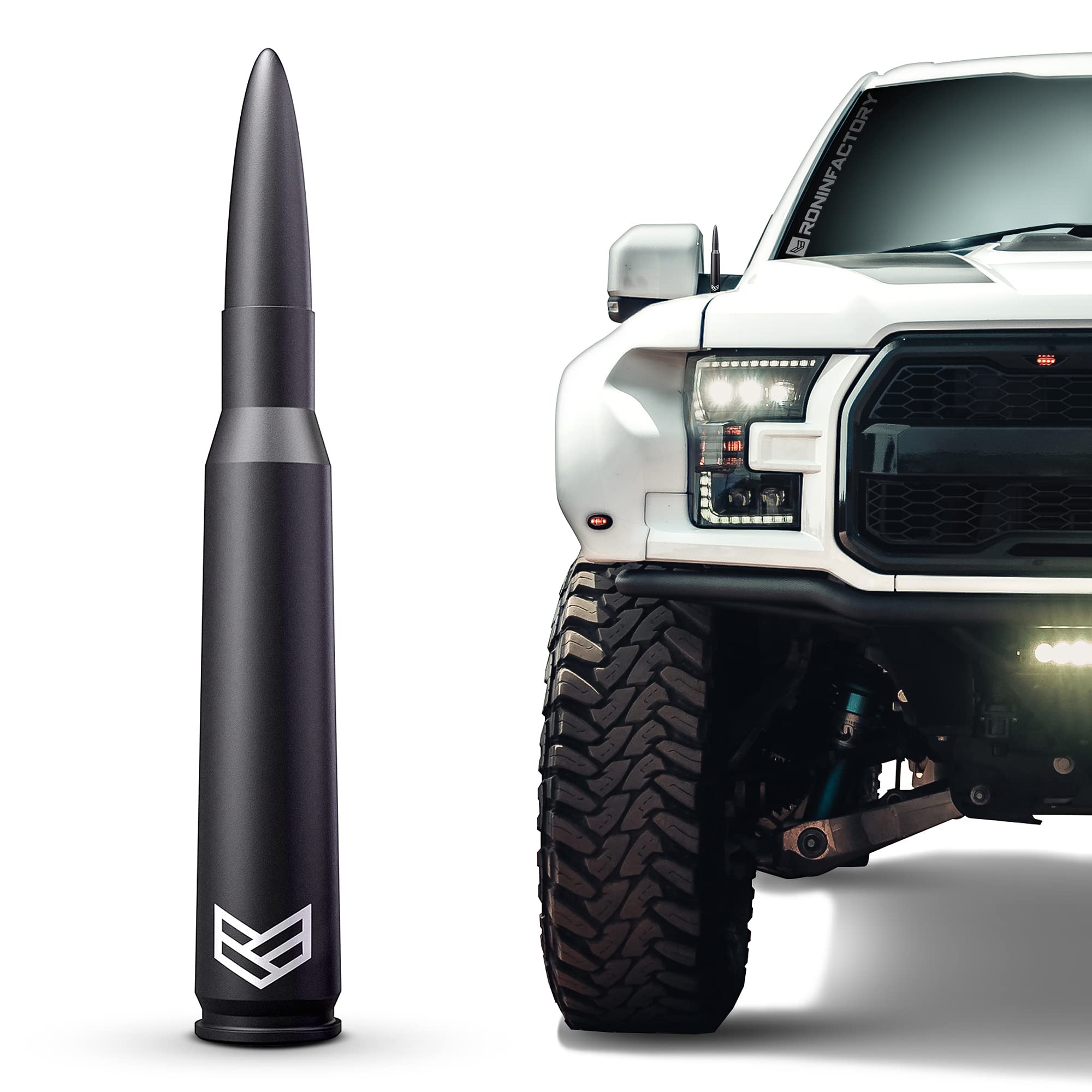 Ronin Factory 50 Cal Bullet Antenna for Ford F150 F250 F350 Super Duty Ford Raptor Ford Bronco Truck Ford F-150 Accessories F150