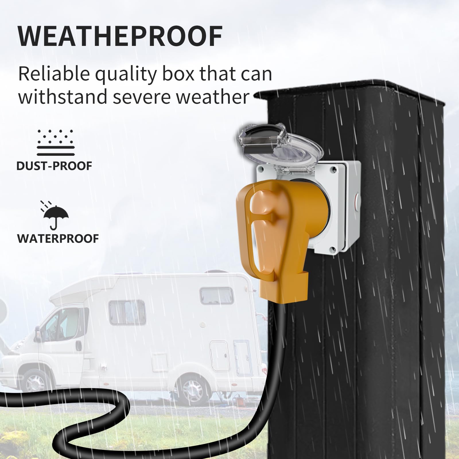 Starelo 30Amp Rv Power Outlet Box,Nema Tt-30R Receptacle 125Volt,Outdoor Dustproof And Weatherproof For Rvs, Electric Vehicles,