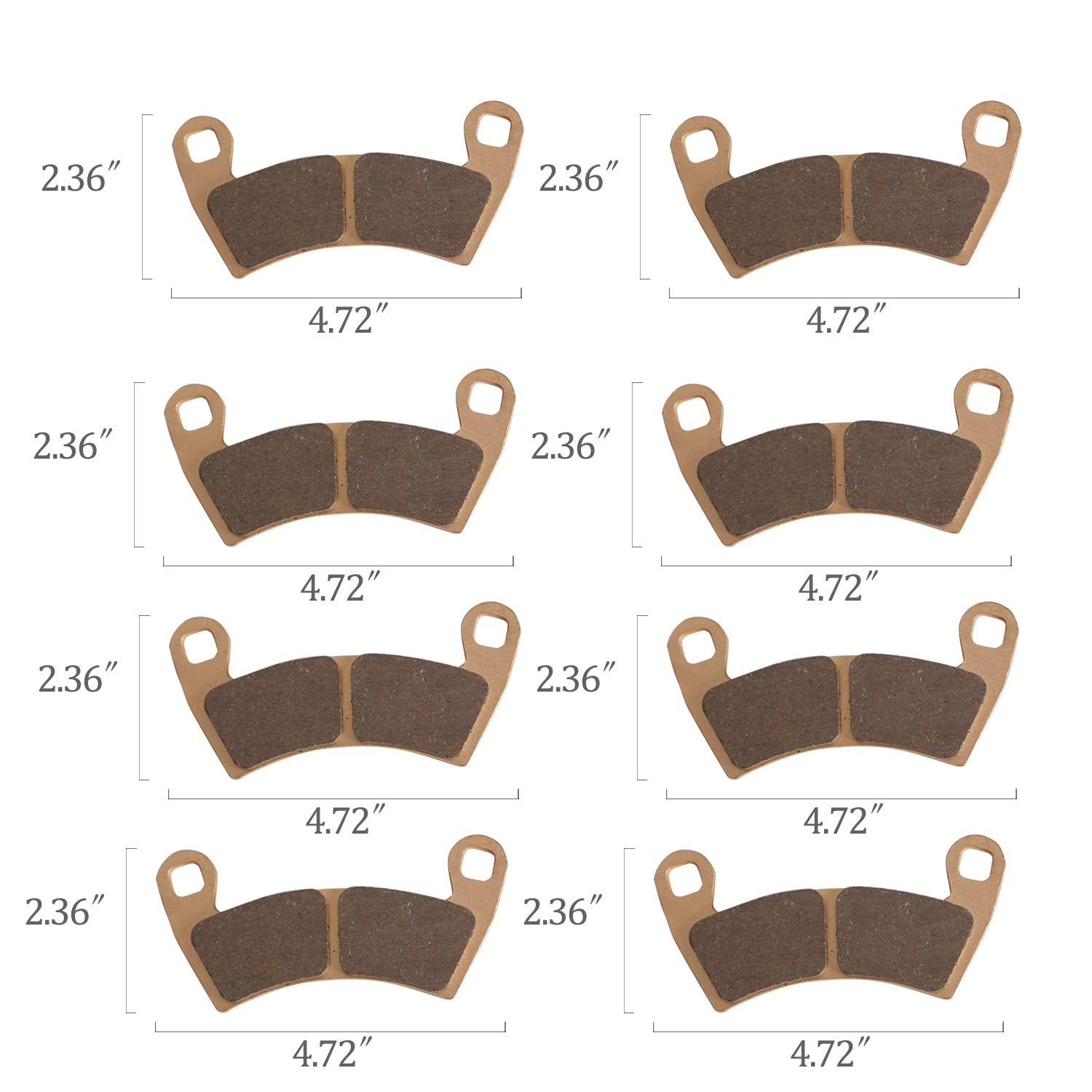 Ransoto Rzr 1000 Brake Pads Compatible With Rzr Xp 1000 Eps, Rzr Xp 4 1000 2014 2015 2016 2017 2018 2019 2020 2021 2022, Including 4 Sets Sintered Metal Front And Rear Brake Pad