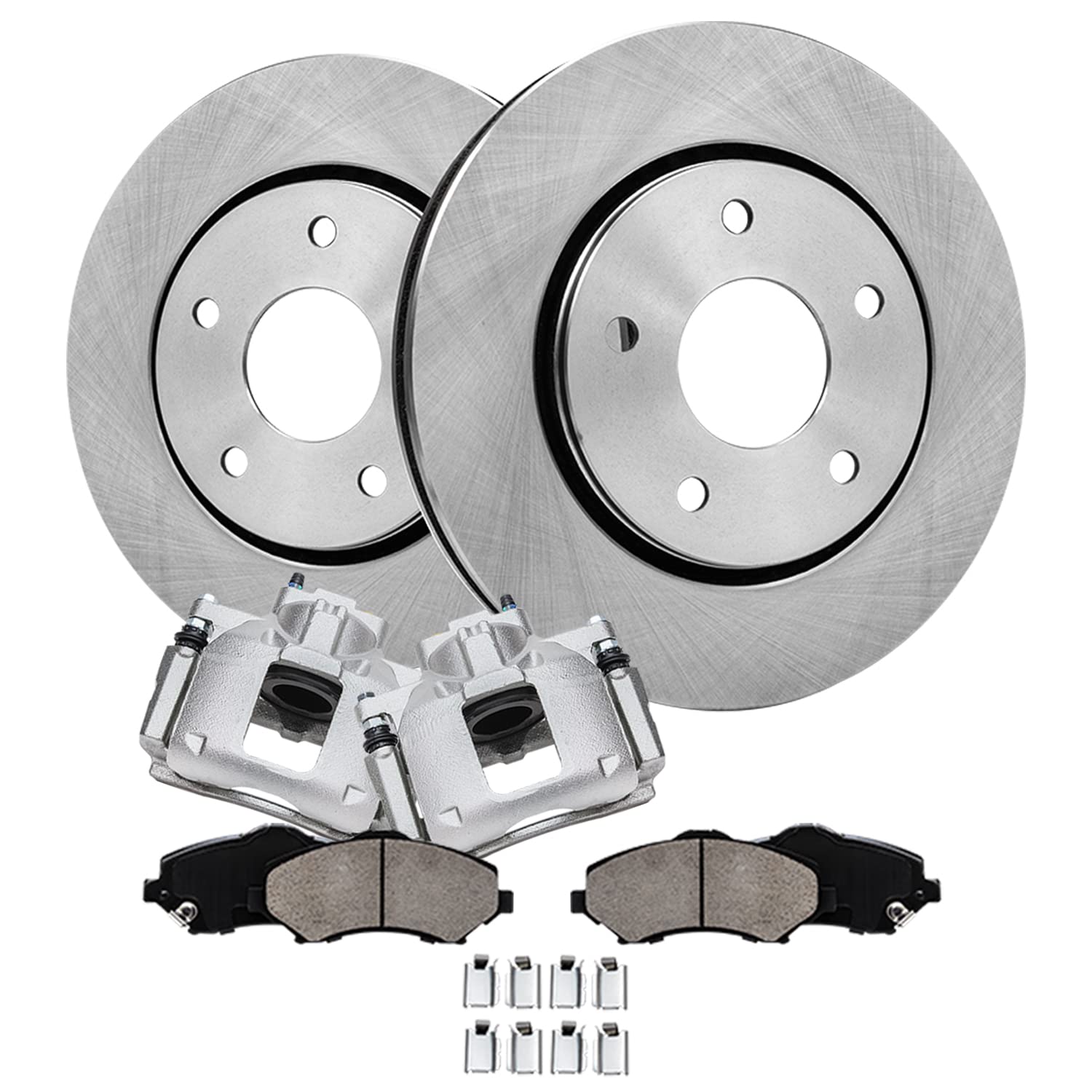 Detroit Axle - Front Brake Kit for 2009 2010 2011 2012 Dodge Journey, Brake Rotors Ceramic Brakes Pads Brake Calipers Replacemen