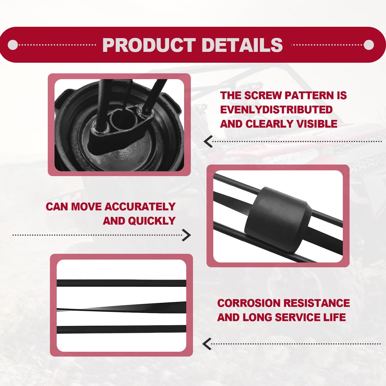 BSAMZO Gas Cap with Gauge for Polaris Ranger 400 425 500 700 - Upgraded OEM 1240119, Natural Color UTV Accessory