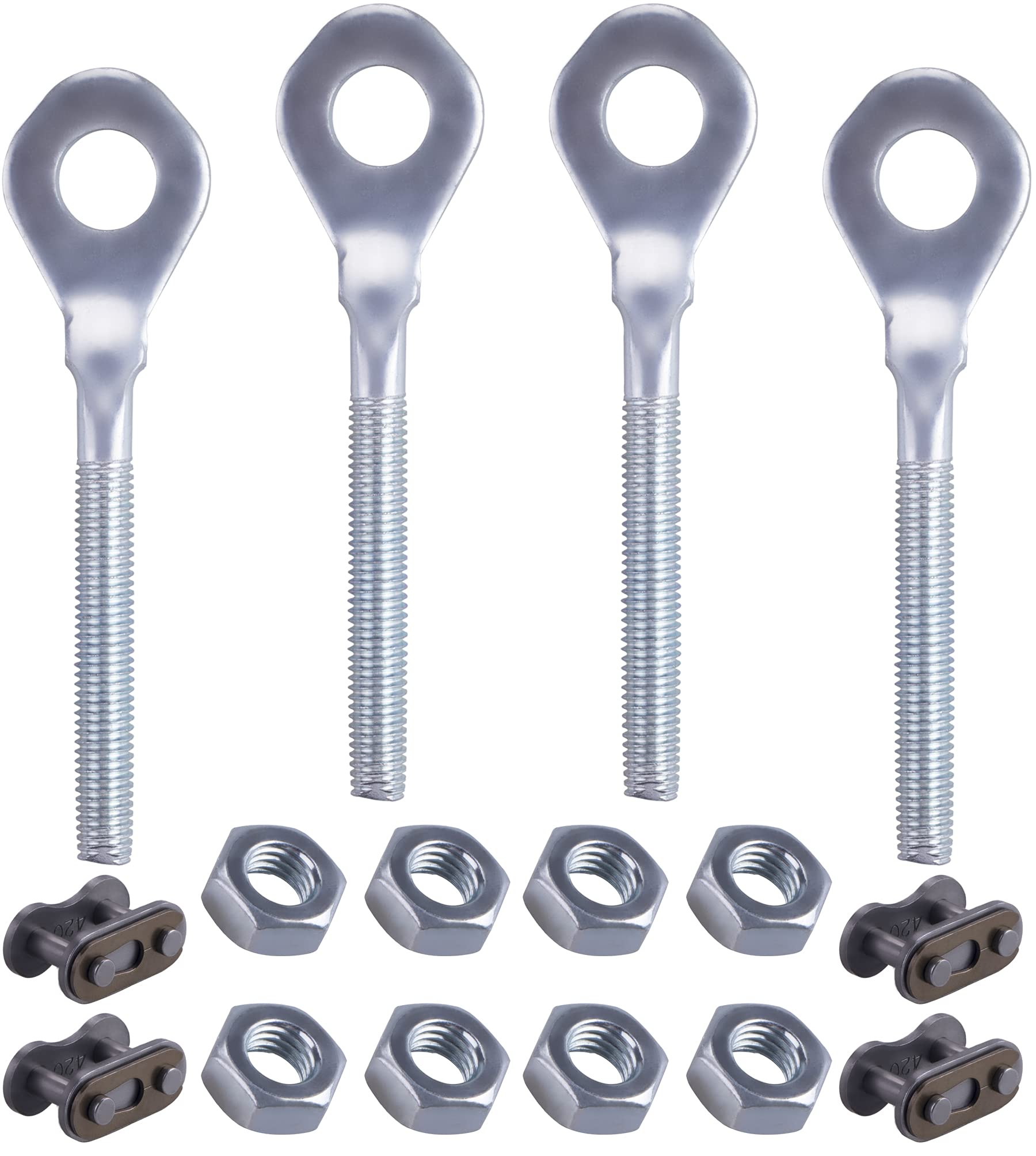 Cncmotok 0.4' Chain Axle Adjuster, 2Pcs 13Mm Aperture Dirt Bike Chain Accessories Compatible With Taotao 50Cc 70Cc 90Cc 110Cc 125Cc 250Cc Atv Quad Dirt Bike With 4Pcs 420 Chain Connector Links.