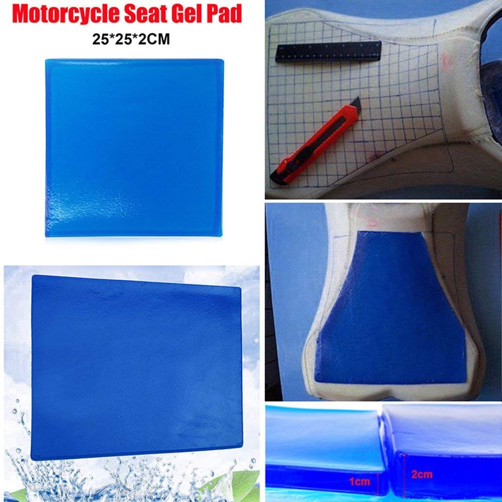 LisylineAuto Motorcycle Seat Gel Pad Seat Cushion Shock Absorption Mats Reduce Fatigue Comfortable Soft Cushion Cool DIY Pad Mot