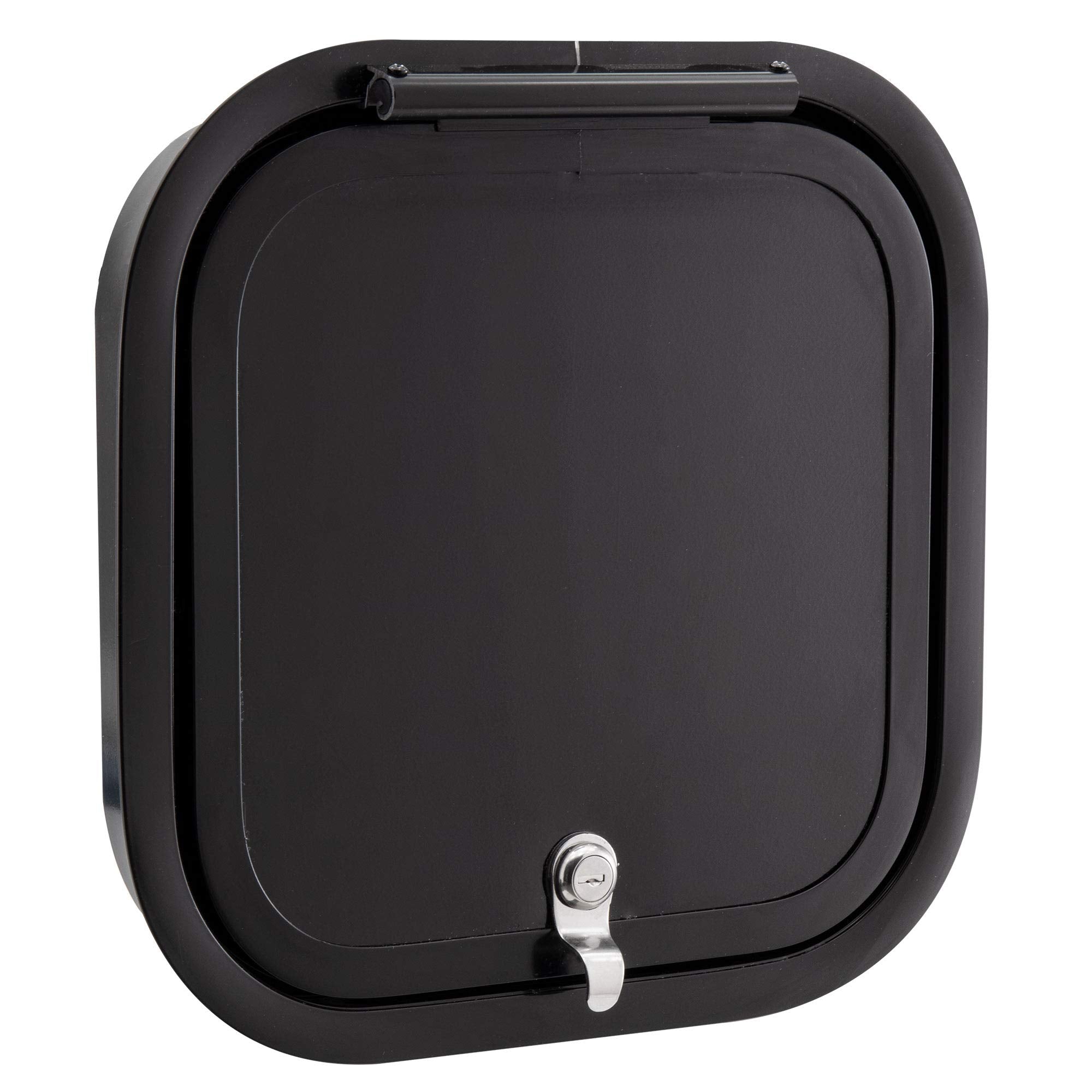 RecPro RV Baggage Door | Rounded Corners | Camper | Compartment Door | Black Fiberglass (16 W x 16 H) | Made in America