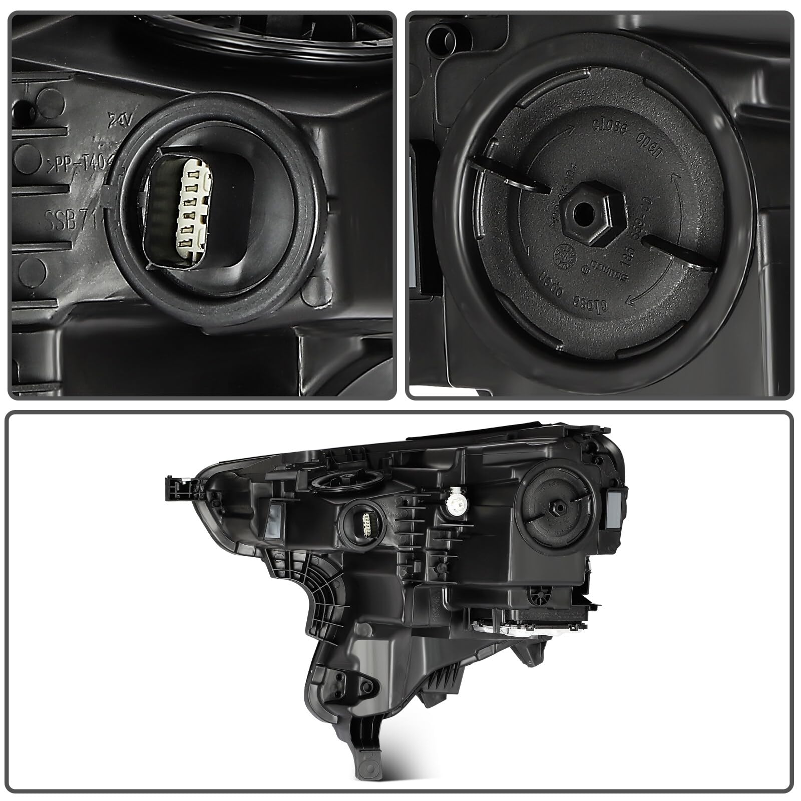 Lsailon Headlight Assembly Replacement Fit For Gmc Terrain 2018-2021Headlamp In Black Housing Clear Lens Amber Reflector Passenger Side