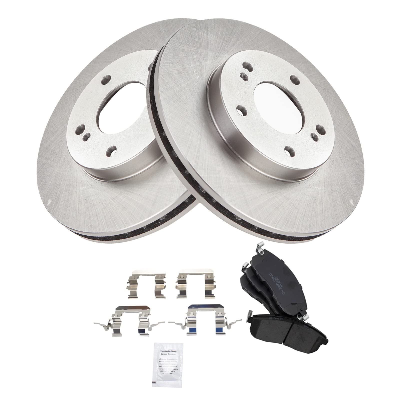 Trq Front Brake Pad & Rotor Kit Brake Pads Brake Rotor Ceramic Compatible With 2000-2001 Infiniti I30 Nissan Maxima
