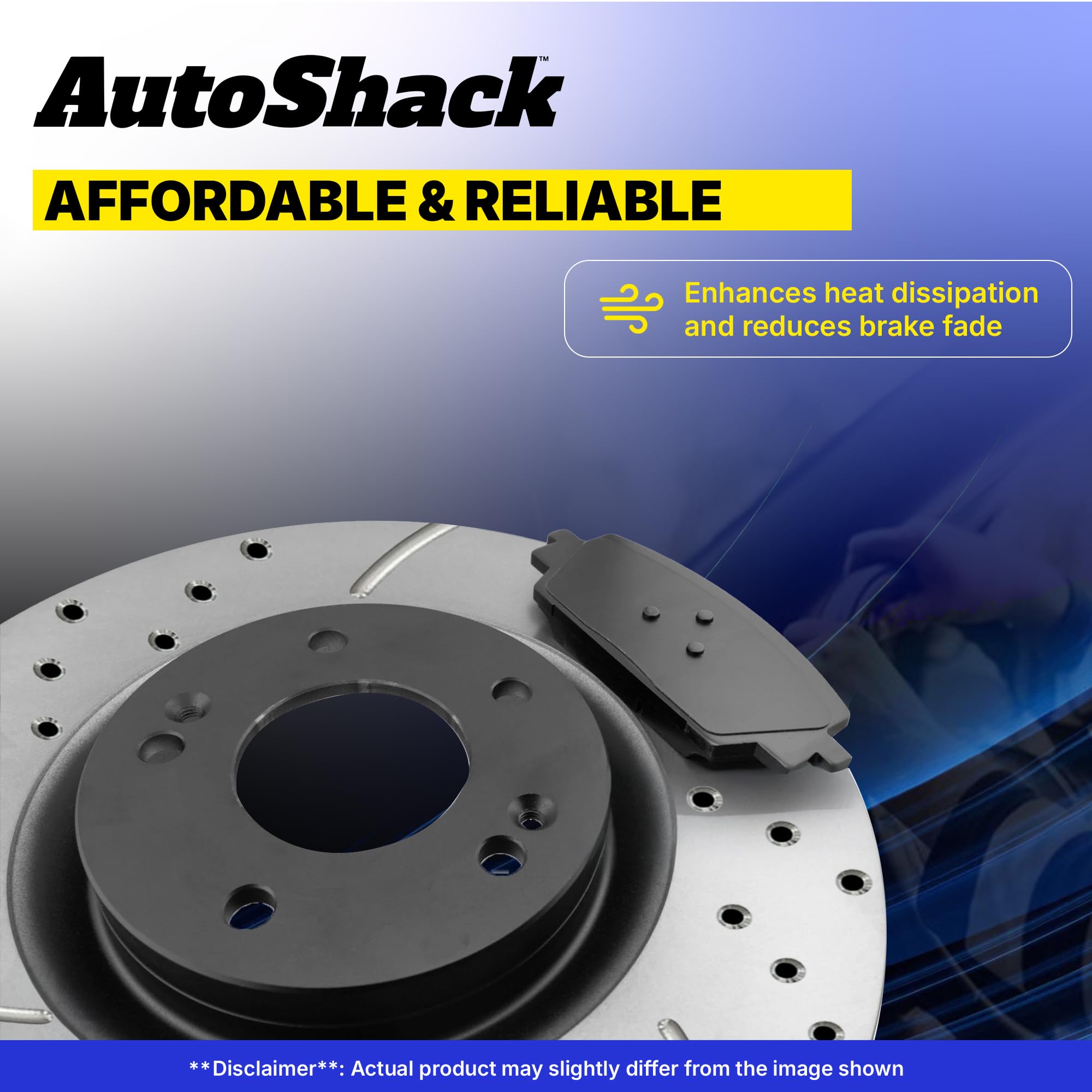 Autoshack Rear Drilled And Slotted Brake Kit Rotors Black And Ceramic Pads Pair Of 2 Driver And Passenger Side Replacement For 2005-2016 Honda Cr-V 2010-2018 Acura Rdx 4Wd Awd Fwd Scdpr41374413741086