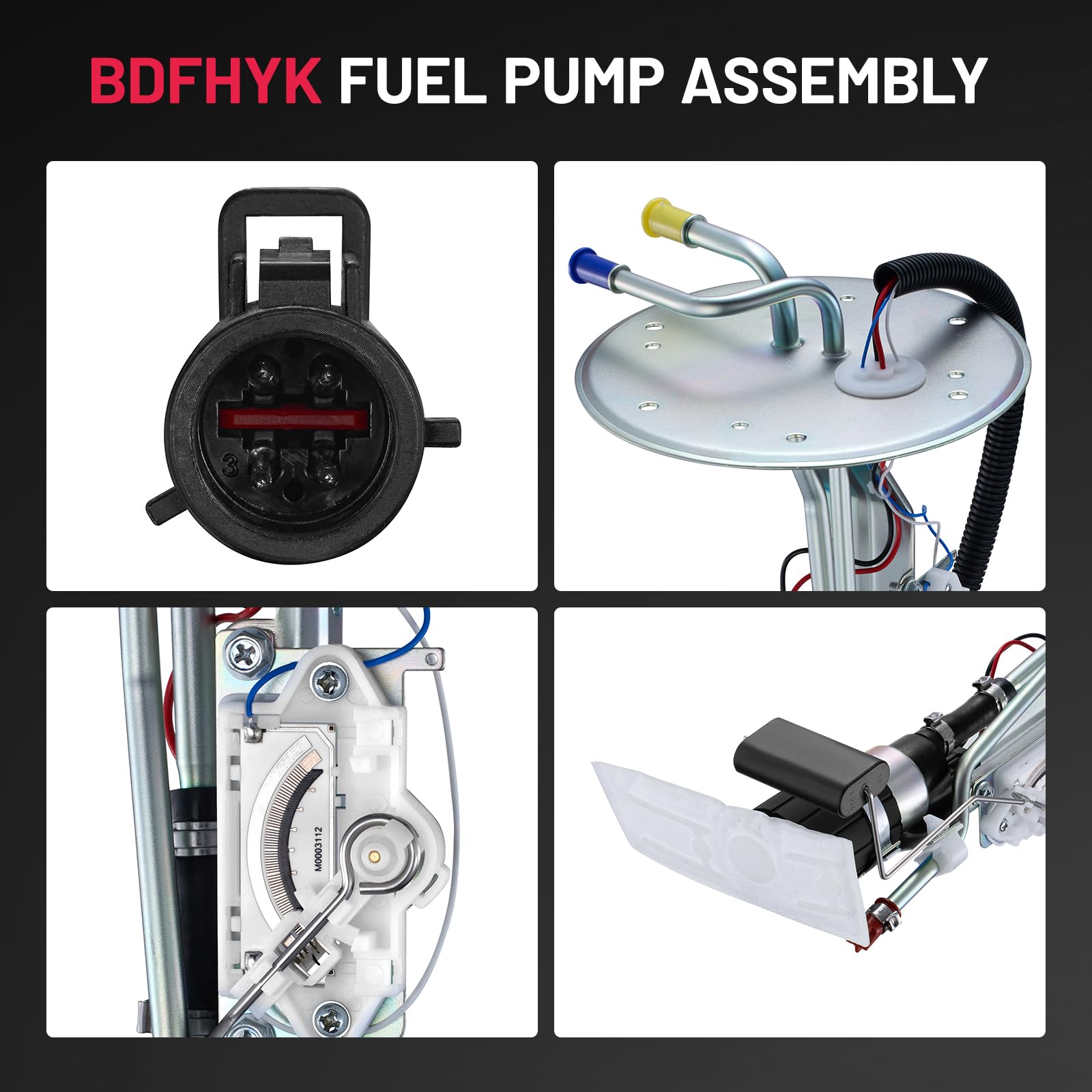 BDFHYK Fuel Pump Module Assembly E2221S Compatible with F-150 F-250 V6 4.2L/V8 4.6L/V8 5.4L 1997 1998