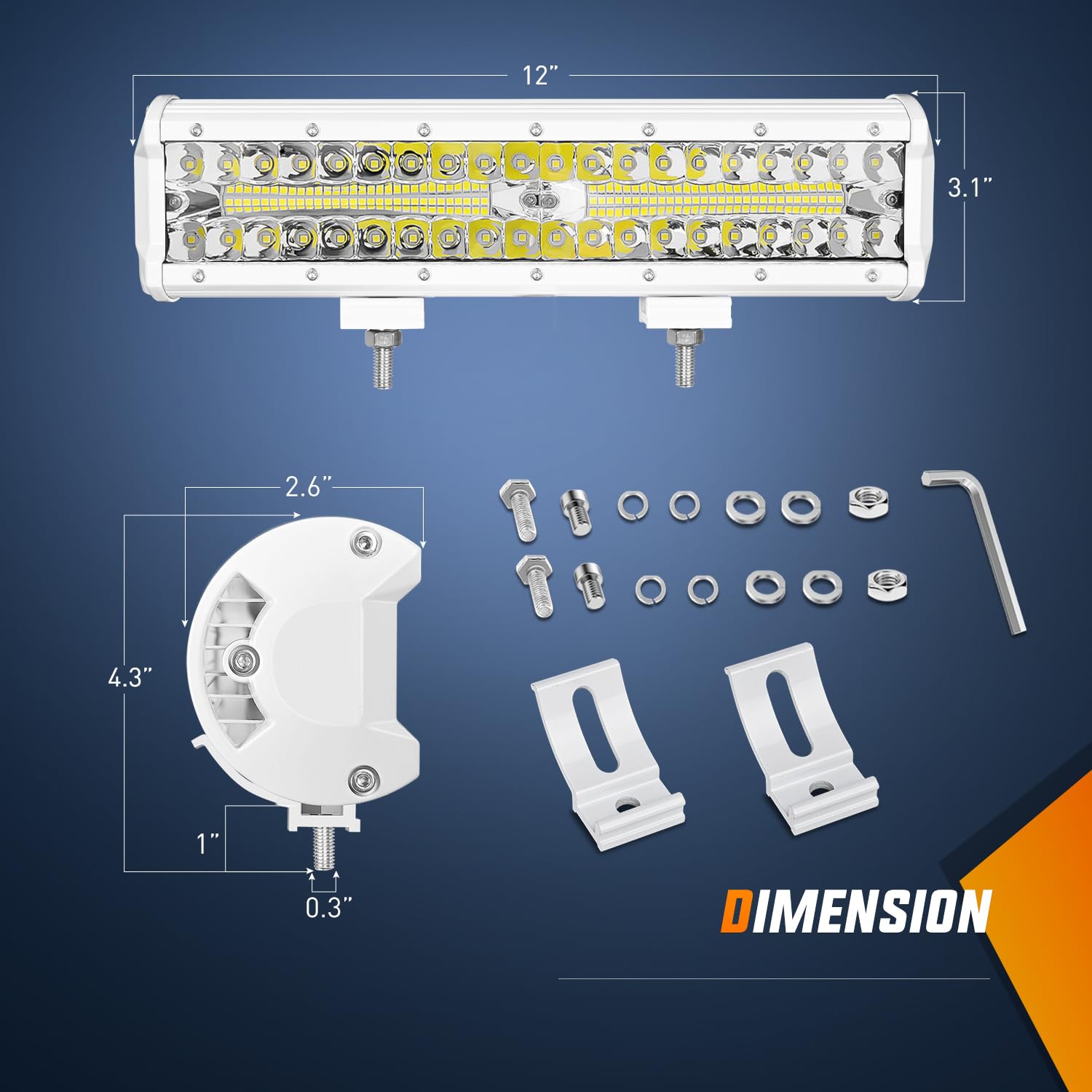 Nilight Marine Led Light Bar Navigation Lights 12 Inch White Spot Flood Combo Ponton Boat Deck Dock Lighting For Night Fishing T