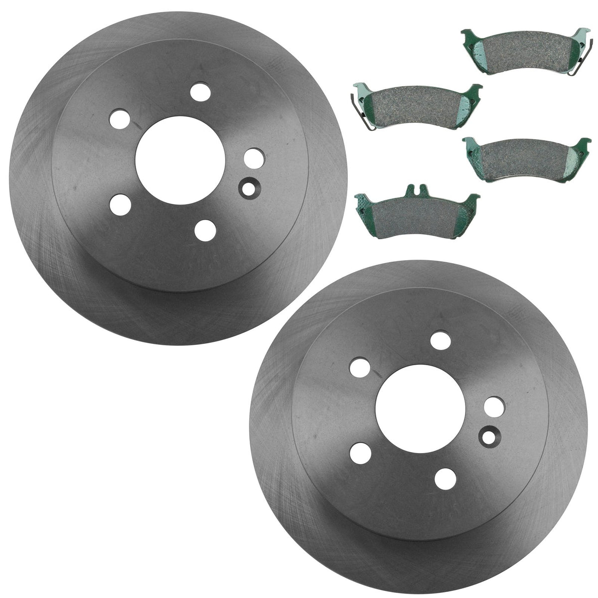 Trq Rear Brake Pad & Rotor Kit Brake Pads Brake Rotor Ceramic Compatible With 1998-2003 Mercedes-Benz Ml320 2003-2005 Ml350 1999