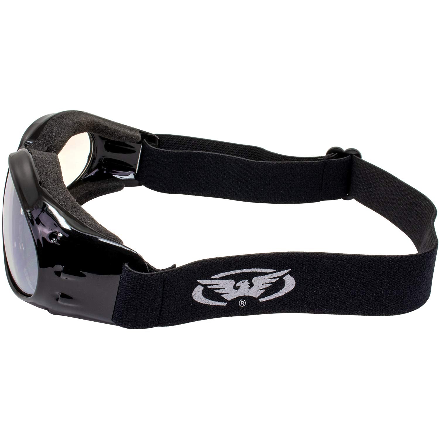 Global Vision Eliminator Padded Motorcycle Riding Goggles For Men And Women (Black Frame/Clear Mirror Lens)