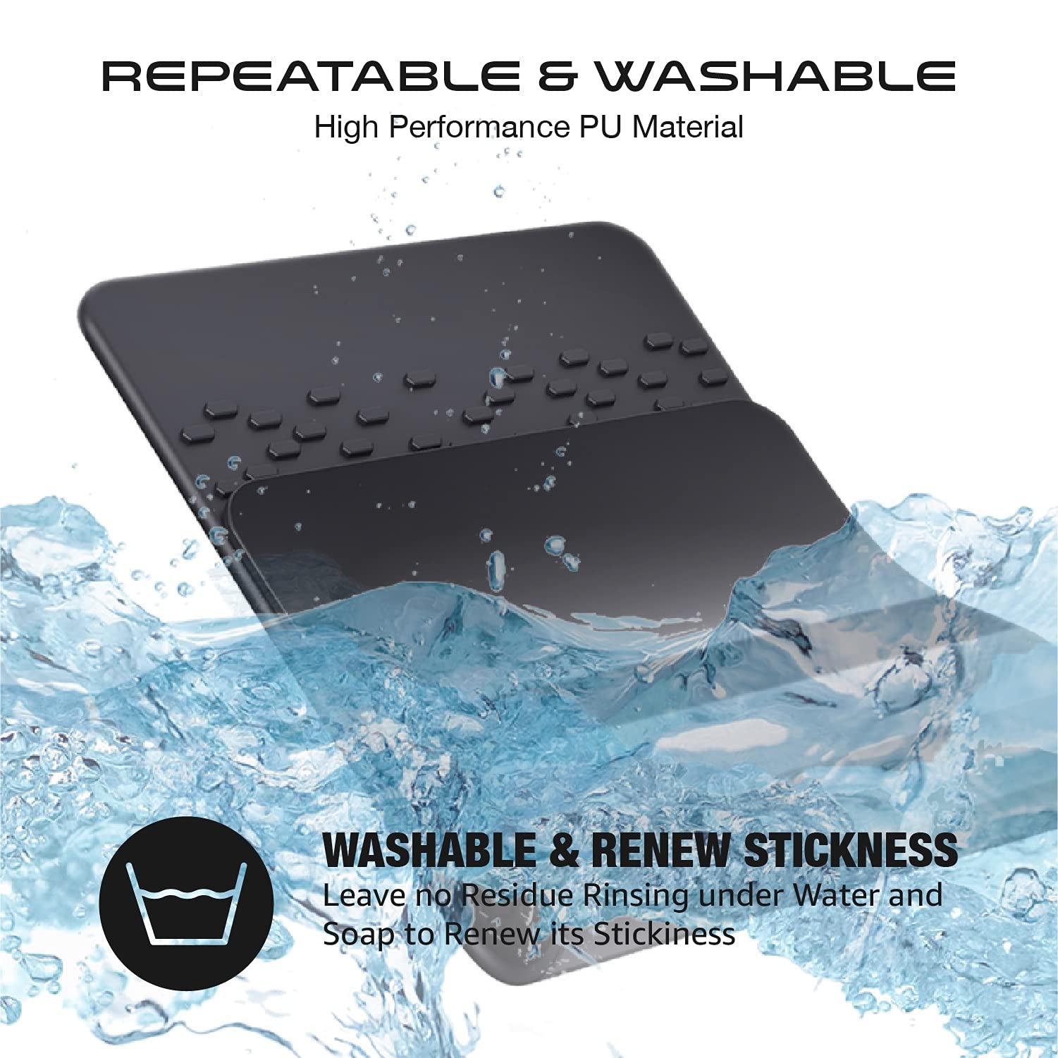 Jimisha Anti Slip Pad Sticky Gripping Pad Sticky Gel Pad Multifunctional Fixate Gel Pads Non-Slip Mounting Pad Cell Pad, 6.3 X 2.8 Inch (4 Pack)