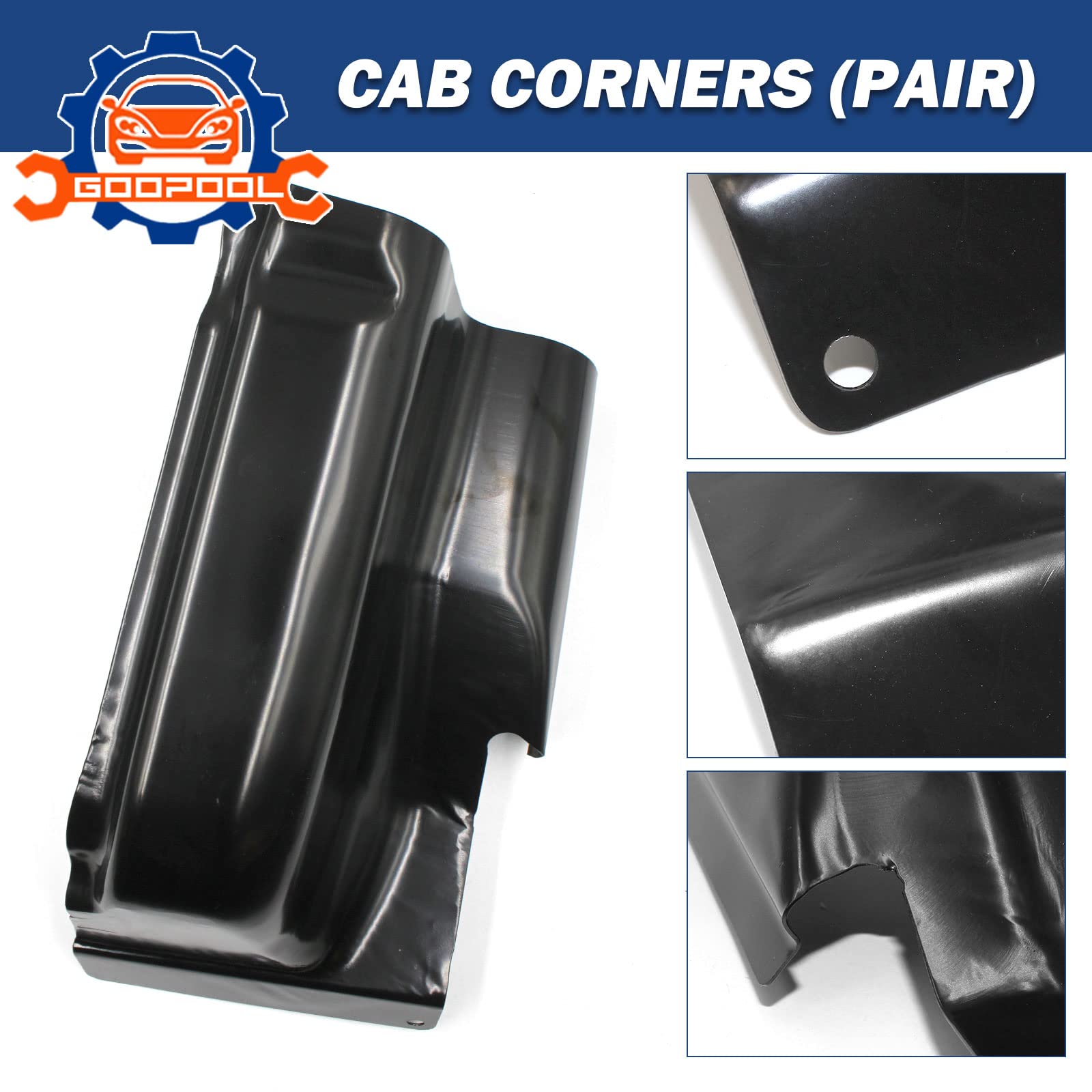 Pickup Truck Cab Crew Corners Set for Ford F150 2004 2005 2006 2007 2008 4-Door -2 PCS